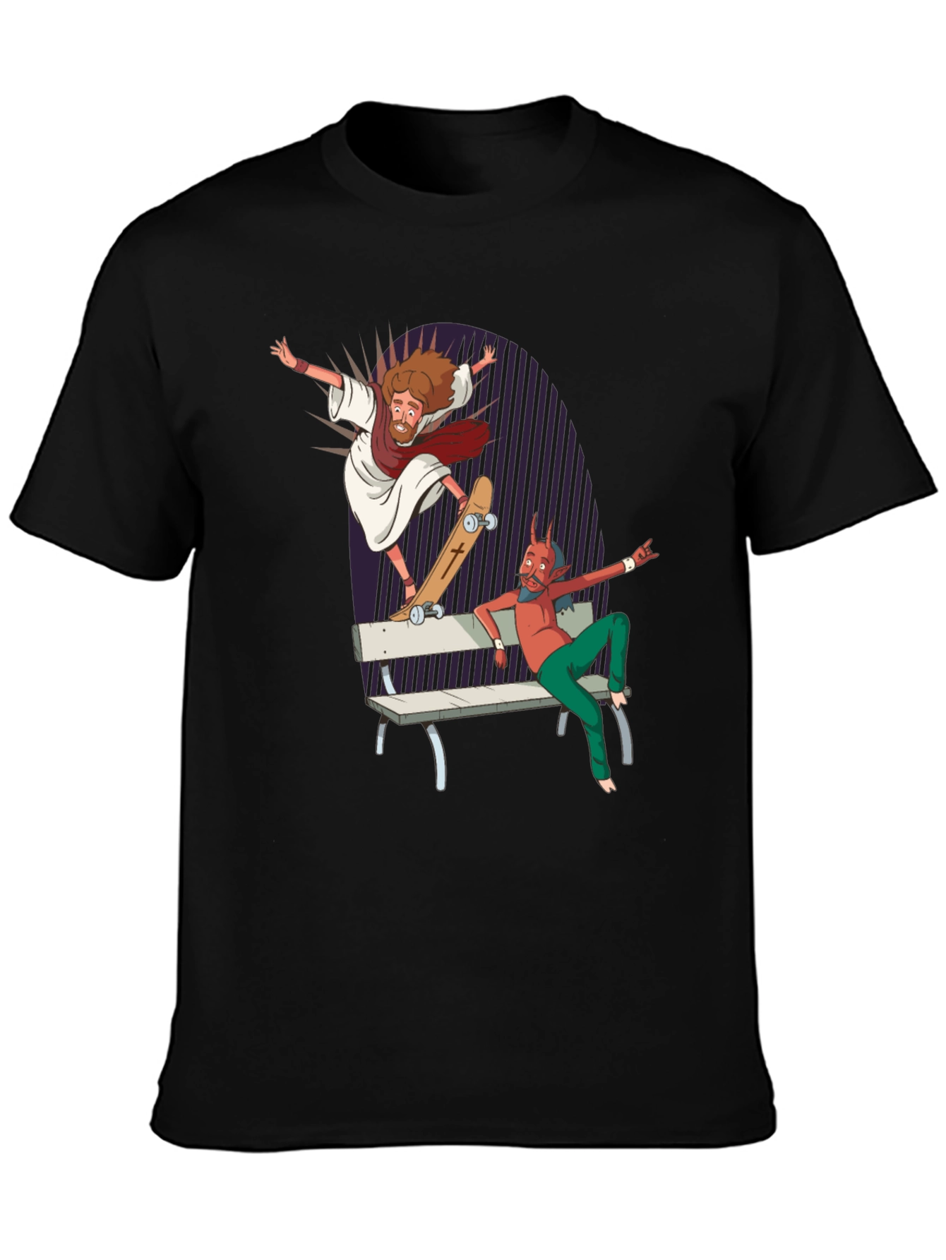 Skateboarding Jesus Tee - Rad Graphic Print T-Shirt