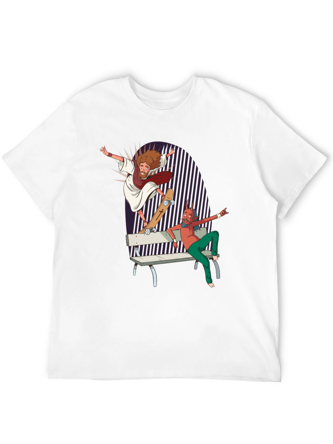 Skateboarding Jesus Tee - Rad Graphic Print T-Shirt