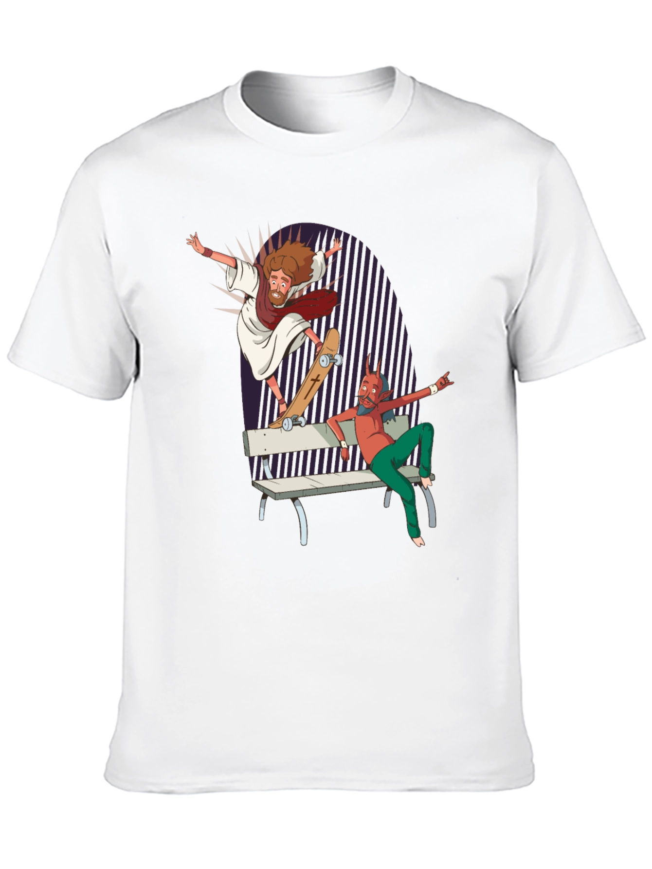 Skateboarding Jesus Tee - Rad Graphic Print T-Shirt