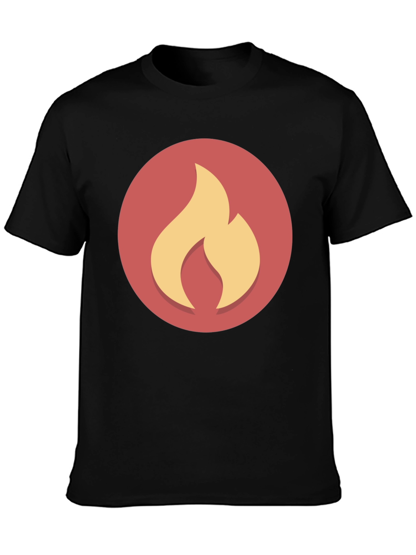 Flame Graphic Black Tee - Casual Style