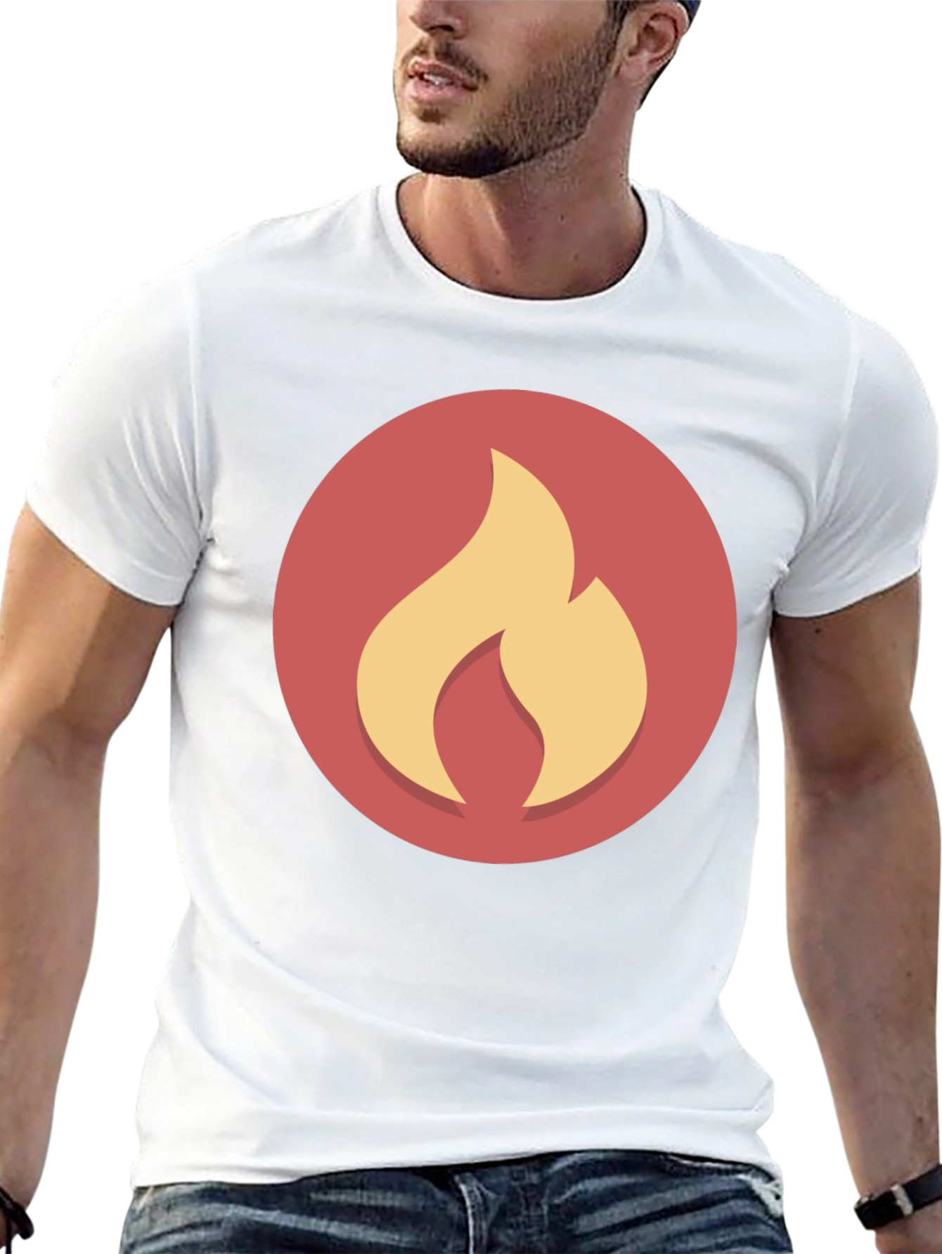 Flame Graphic Black Tee - Casual Style