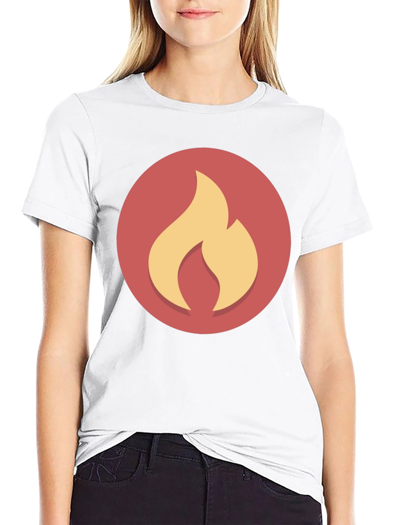 Flame Graphic Black Tee - Casual Style