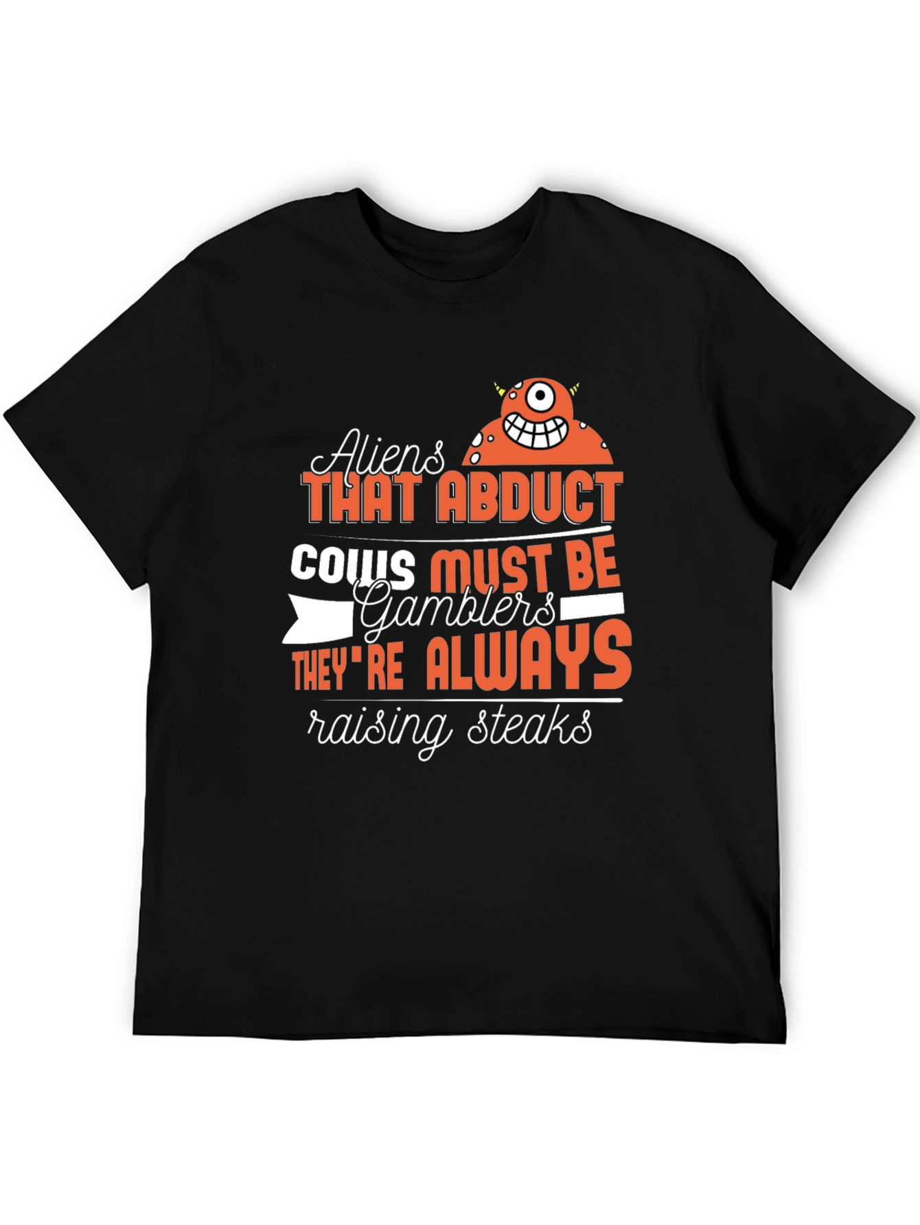 Aliens Abduct Cows Gamblers T-Shirt