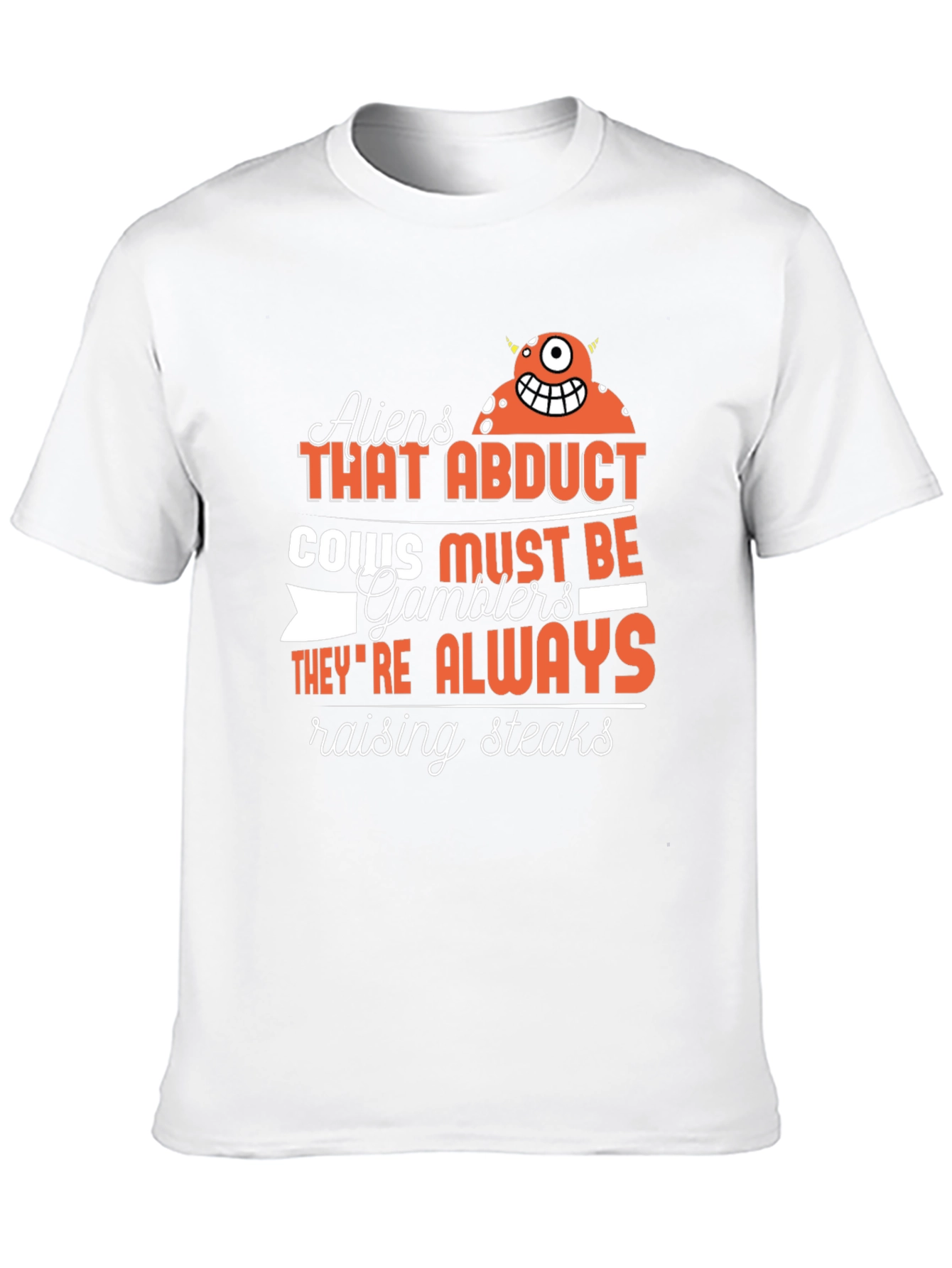 Aliens Abduct Cows Gamblers T-Shirt