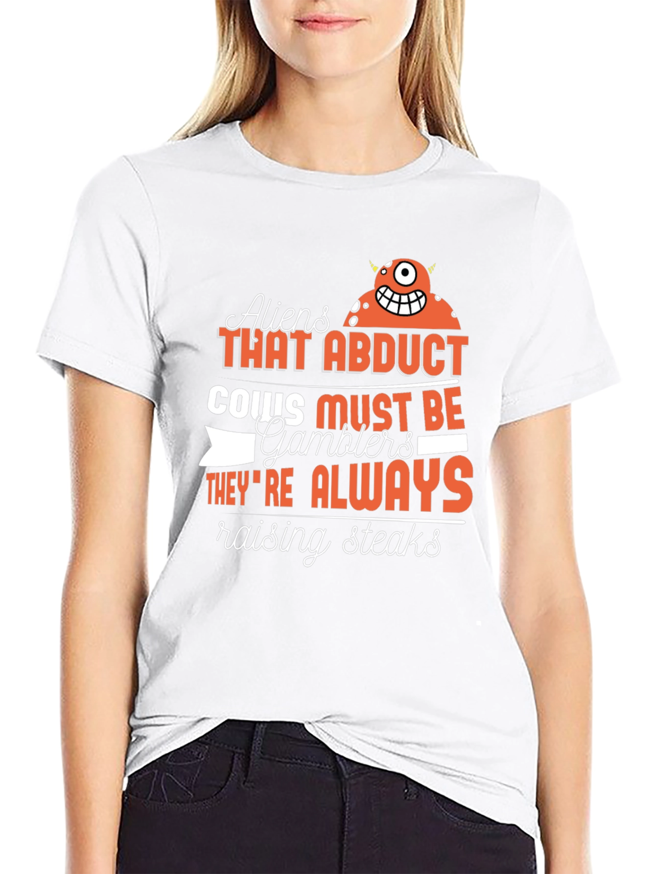 Aliens Abduct Cows Gamblers T-Shirt