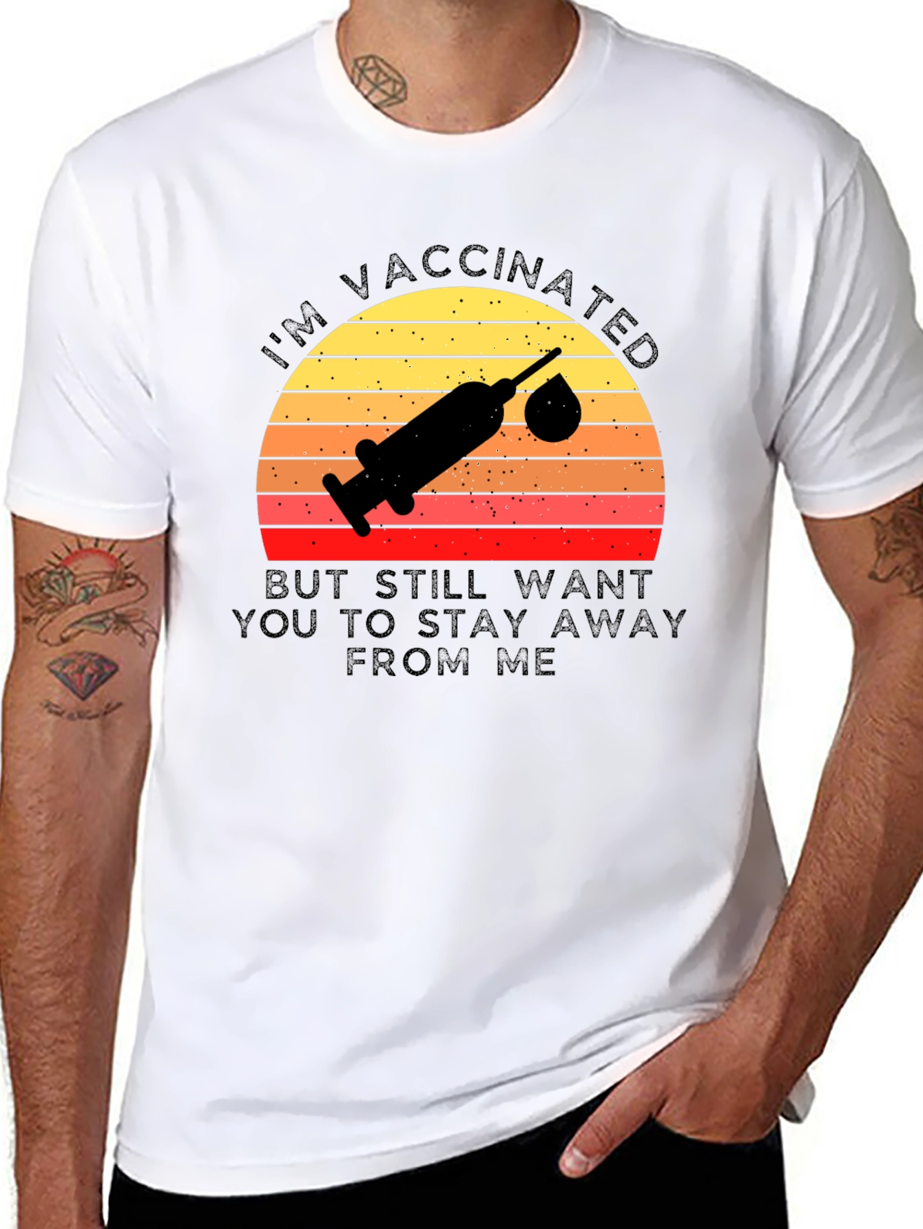 Vaccinated Graphic Tee - Stay Away T-Shirt