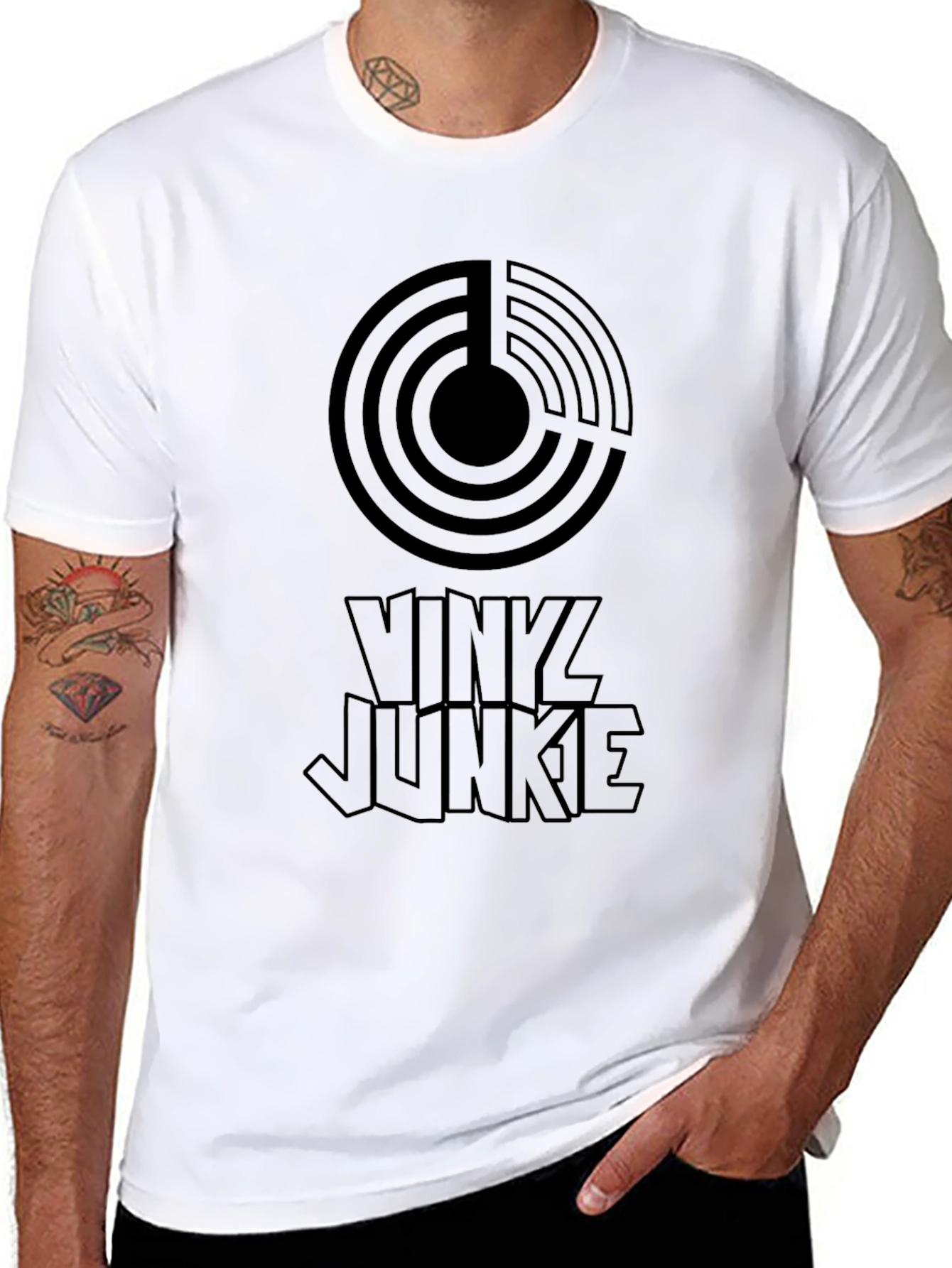 Vinyl Junkie Black Graphic Tee