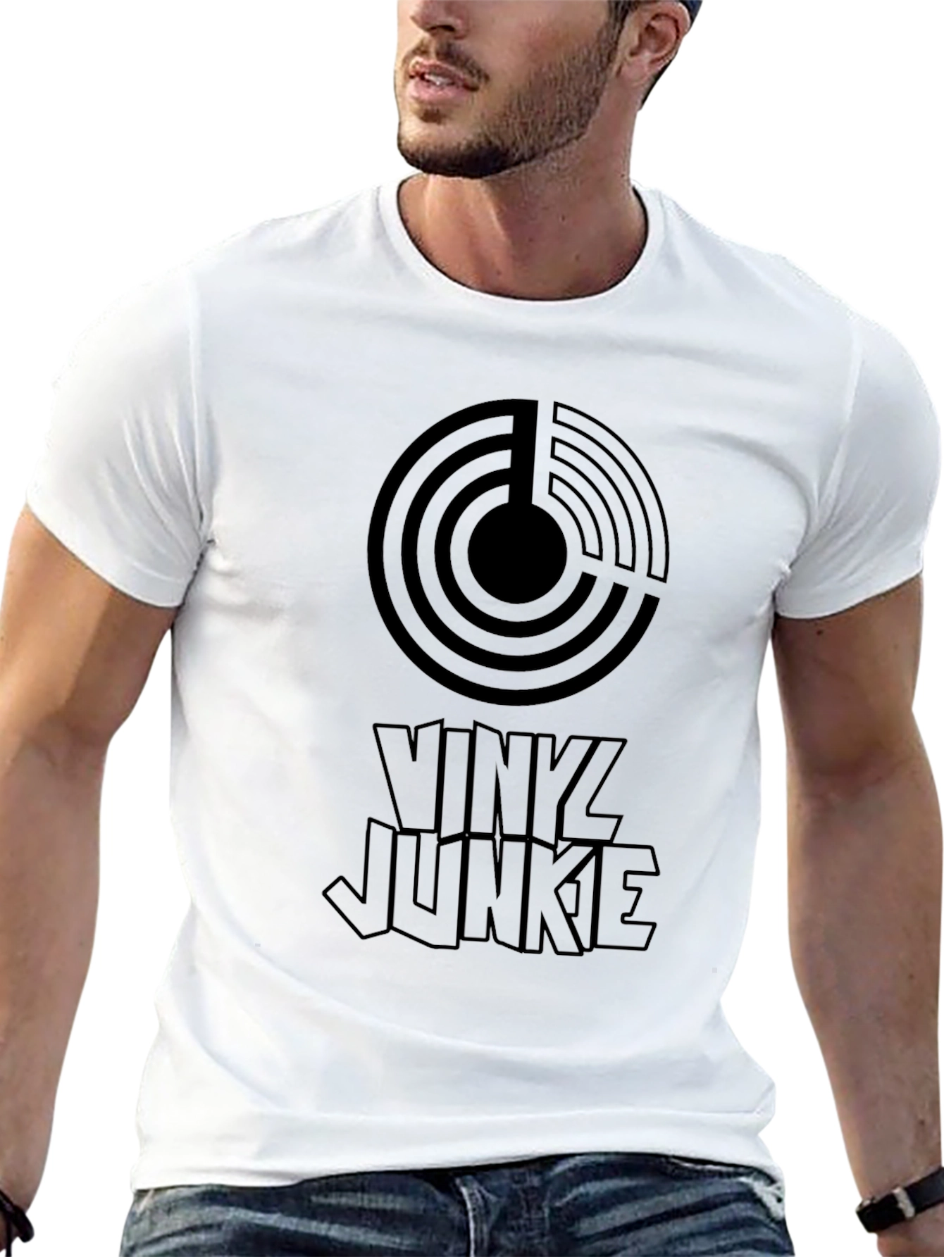 Vinyl Junkie Black Graphic Tee