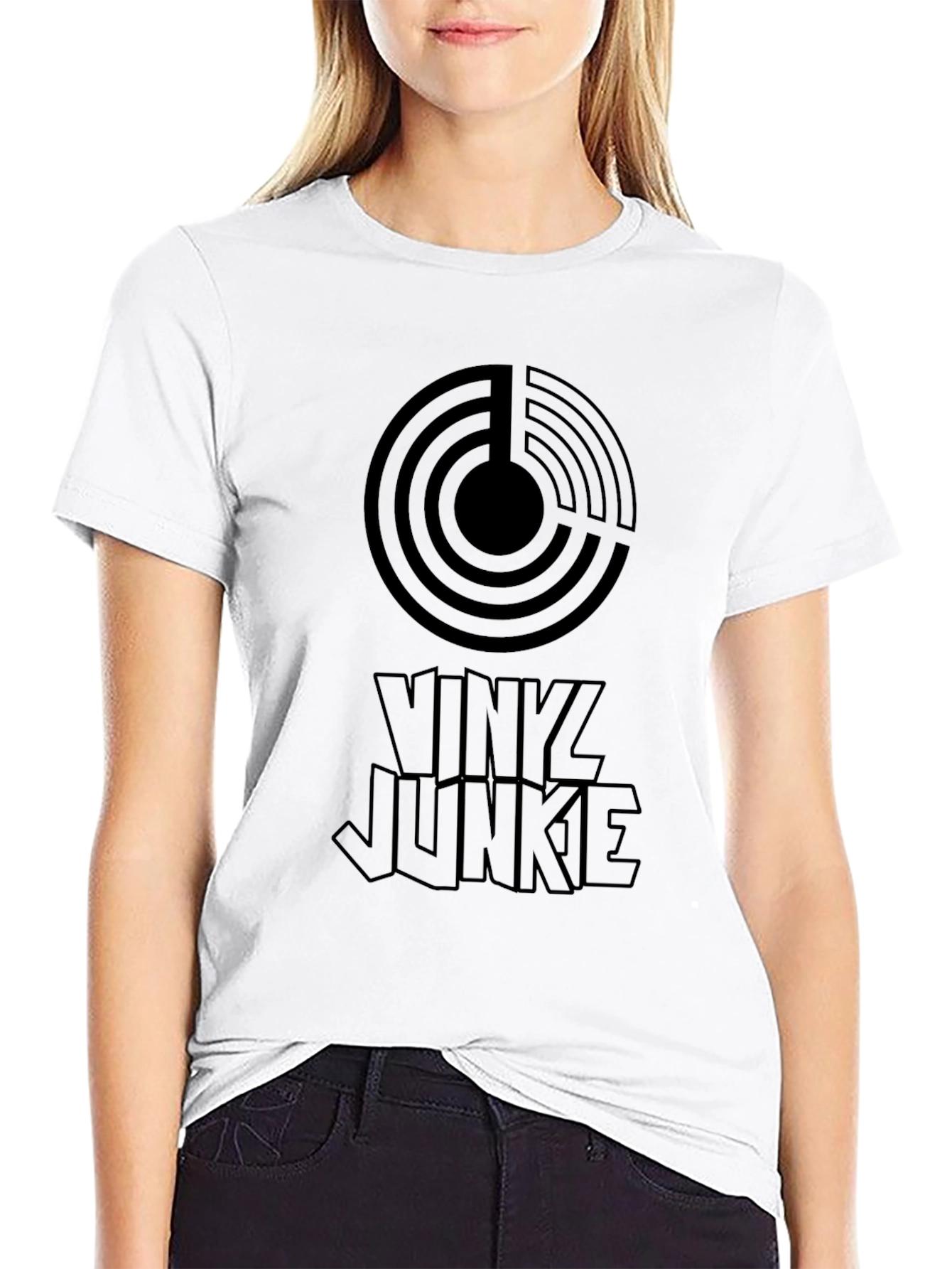 Vinyl Junkie Black Graphic Tee