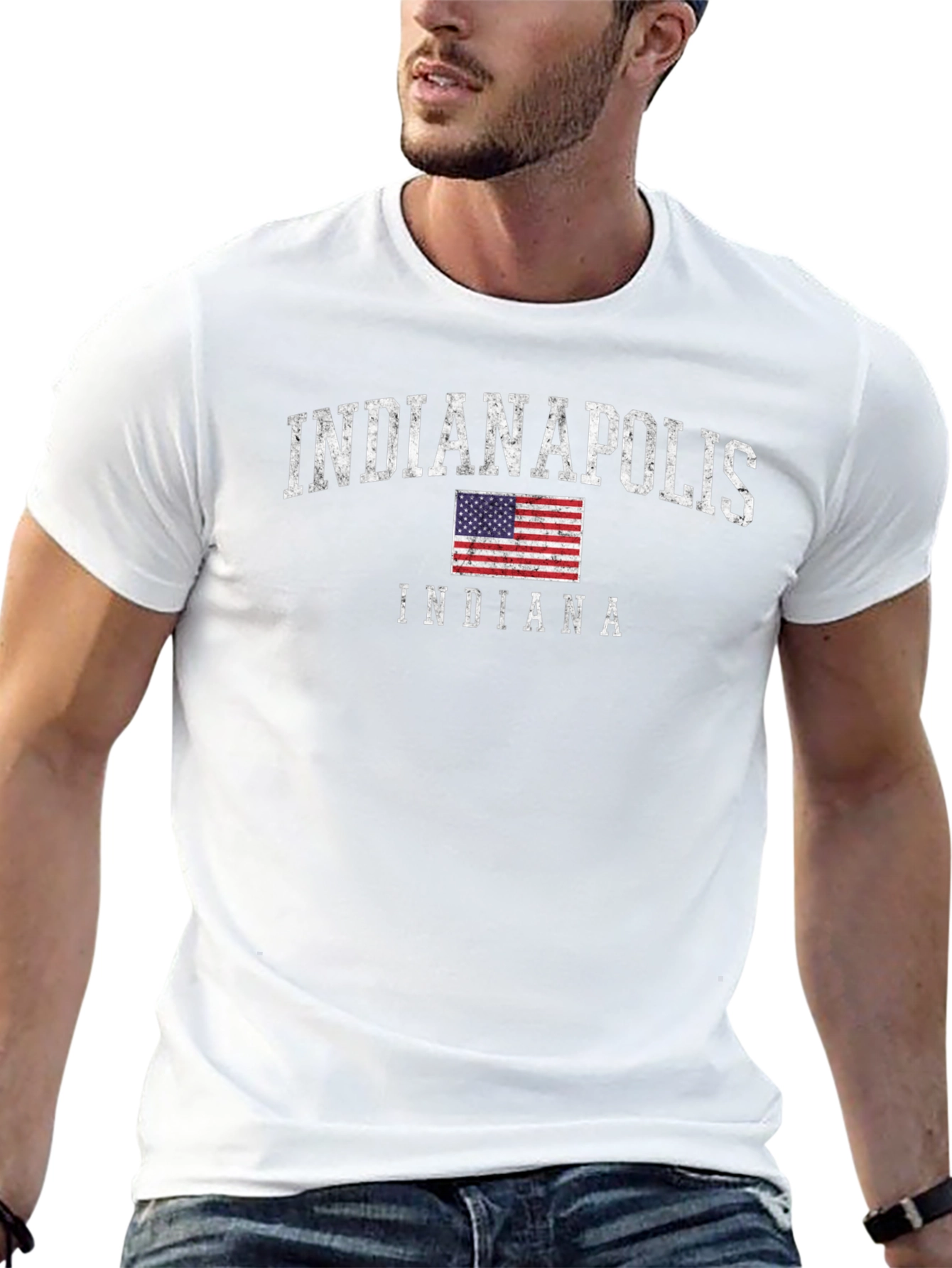 Indianapolis Indiana Flag Graphic T-Shirt