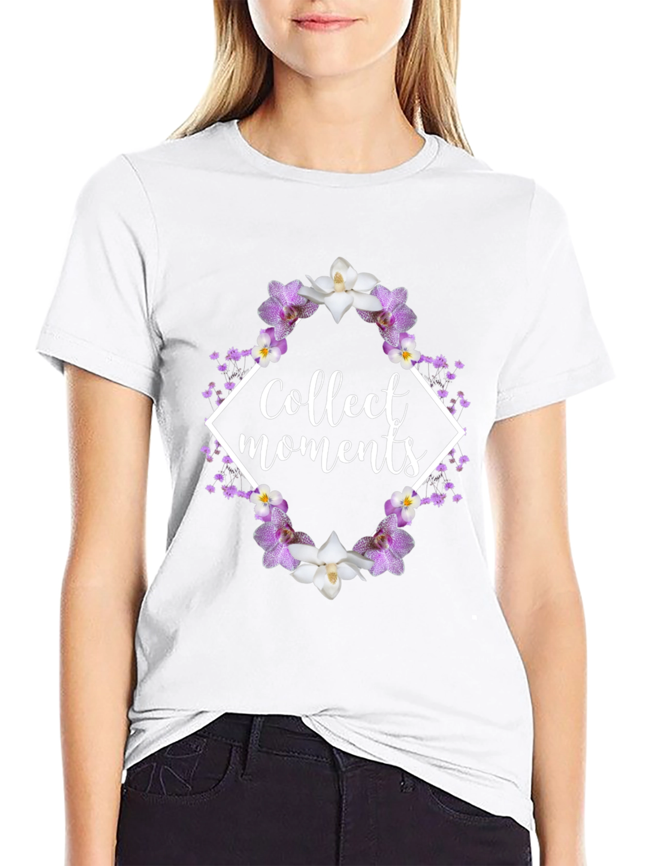 Collect Moments Floral Graphic Tee - Black