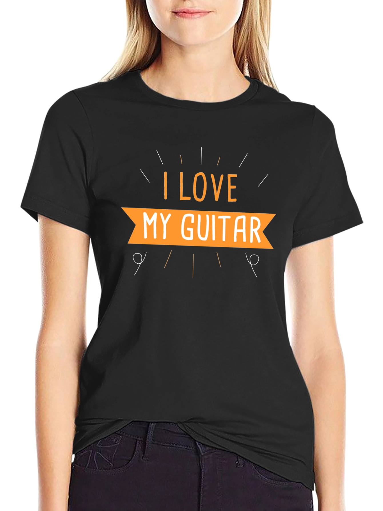 I Love My Guitar Black T-Shirt