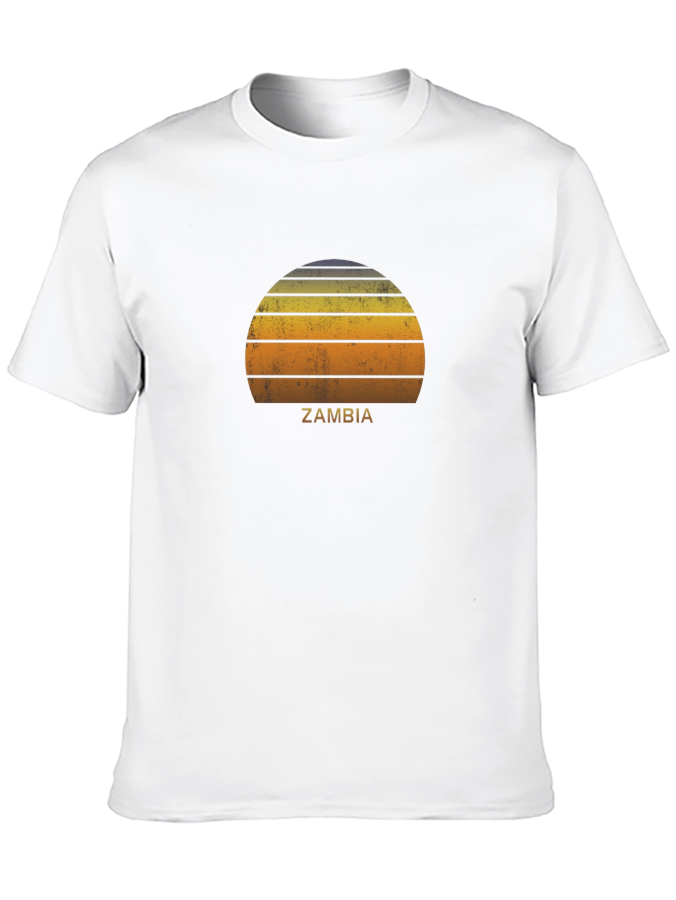 Zambia Retro Sunset Graphic T-Shirt