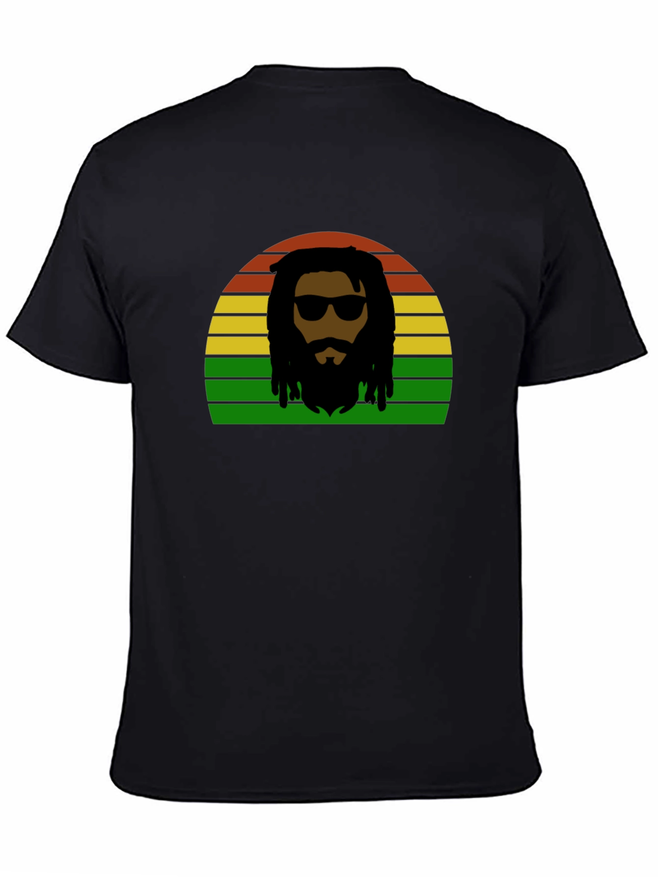 Rasta Man Retro Sunset T-Shirt - Reggae Vibes