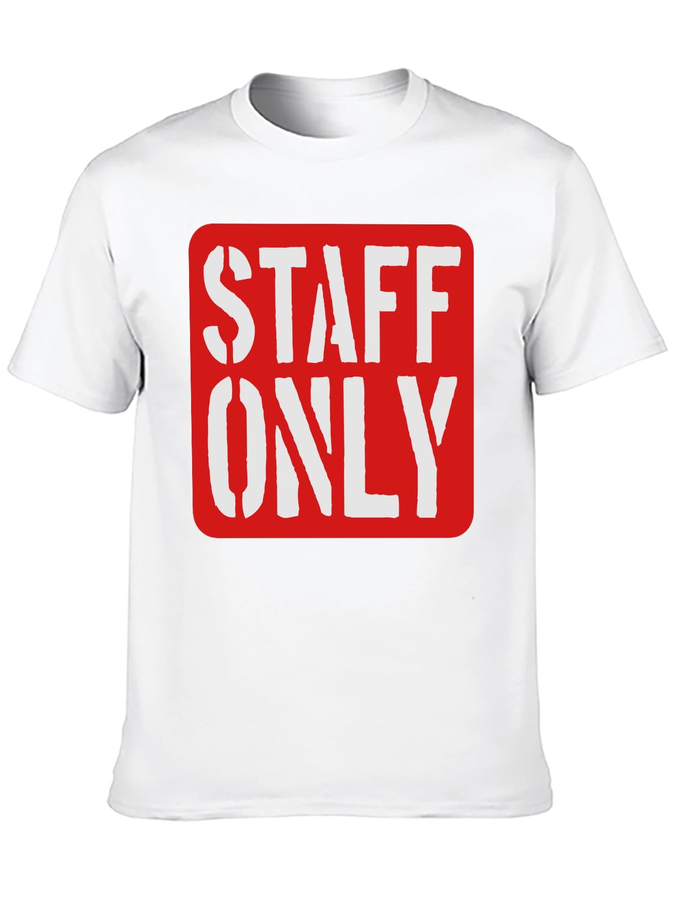 Staff Only Graphic Tee - Black Crew Neck Shirt