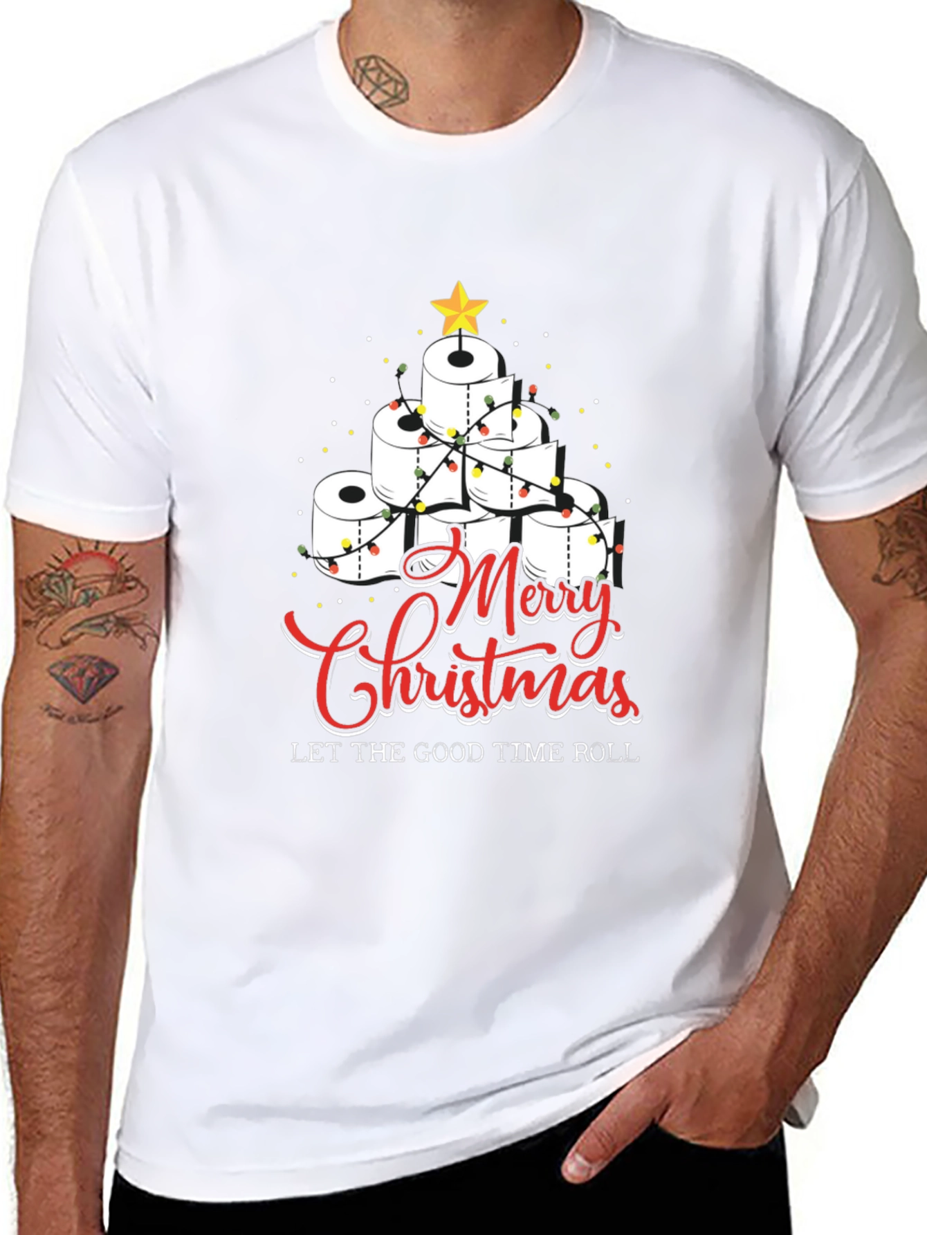Merry Christmas Toilet Paper Roll Tree T-Shirt