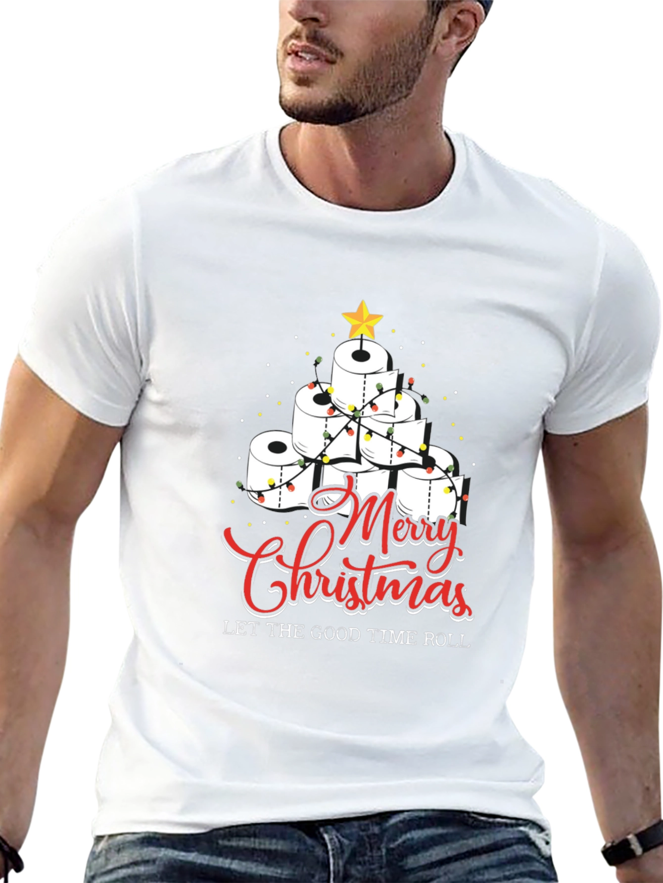 Merry Christmas Toilet Paper Roll Tree T-Shirt
