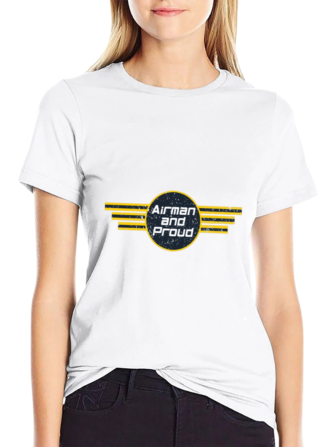 Airman and Proud Graphic Tee - Military Pride Shirt