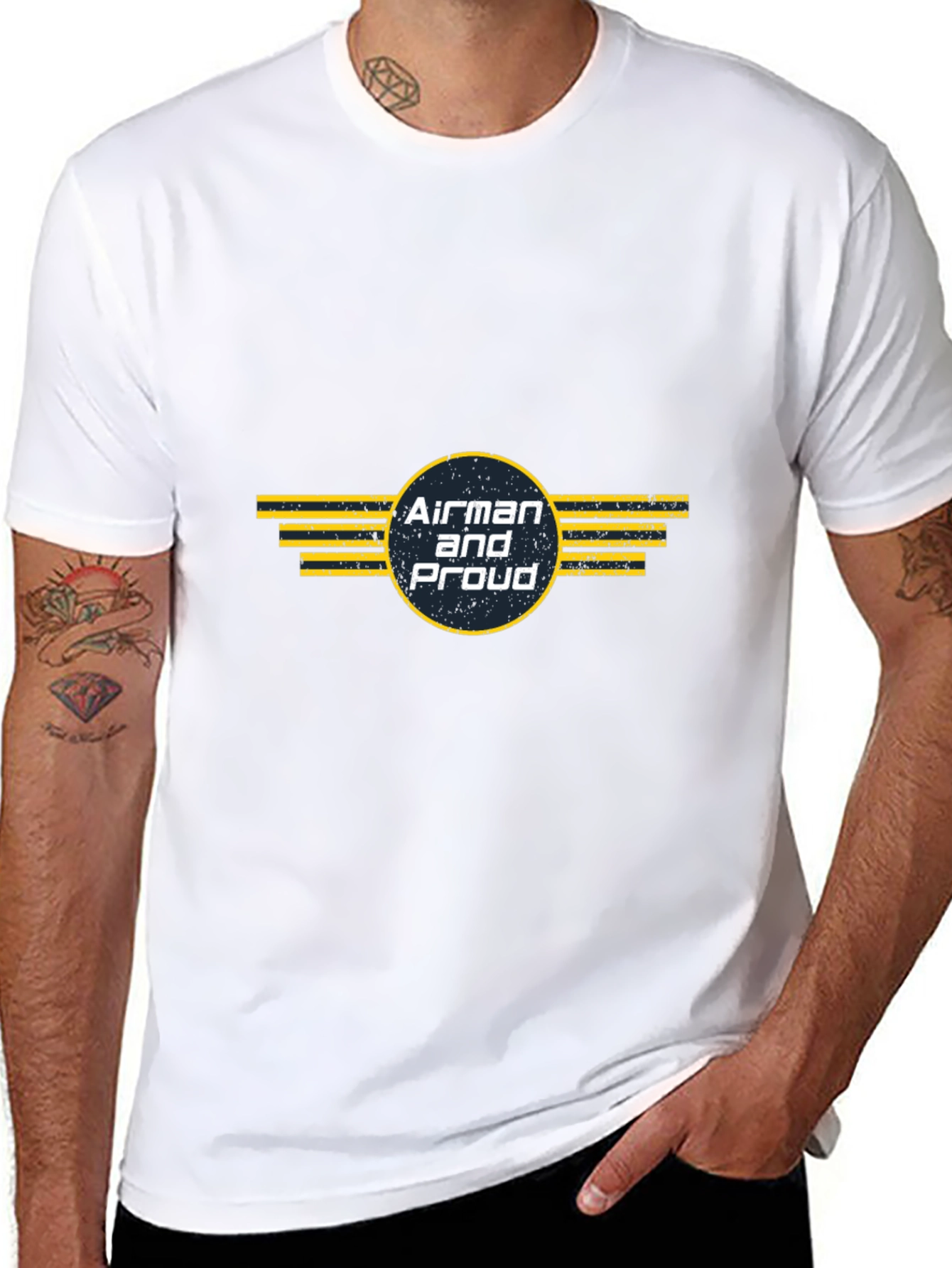 Airman and Proud Graphic Tee - Military Pride Shirt