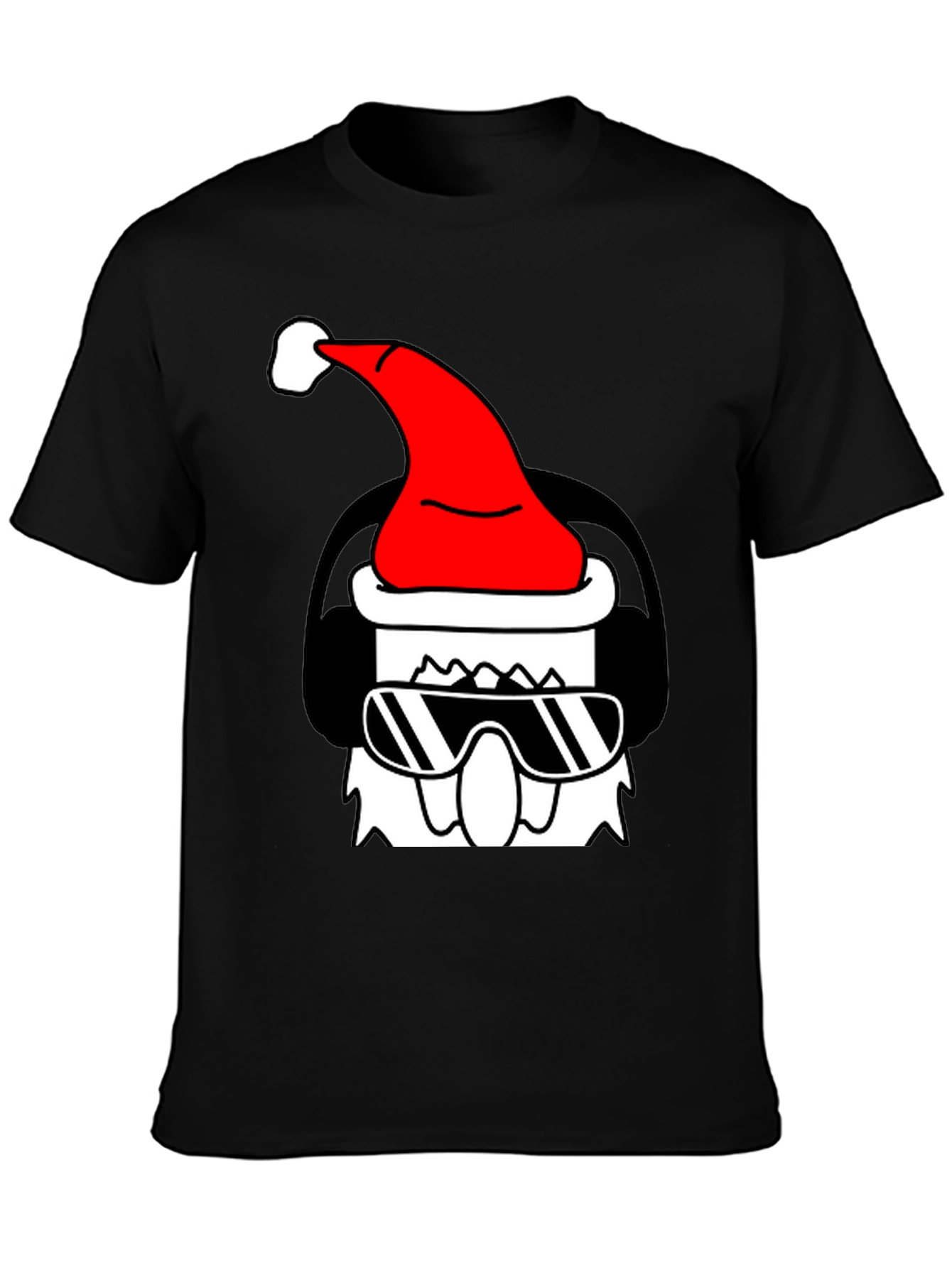 Cool Santa Graphic Tee - Black
