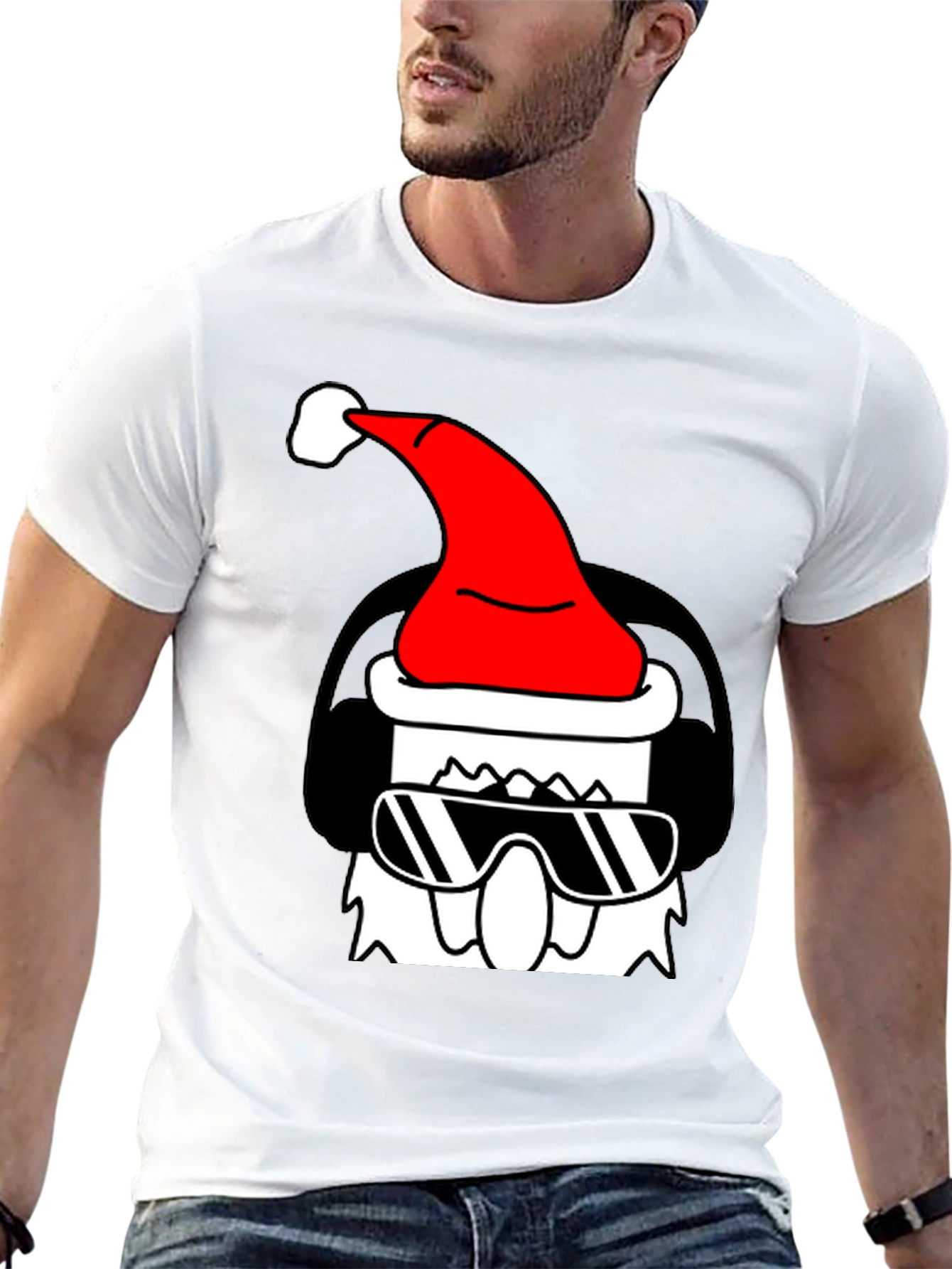 Cool Santa Graphic Tee - Black