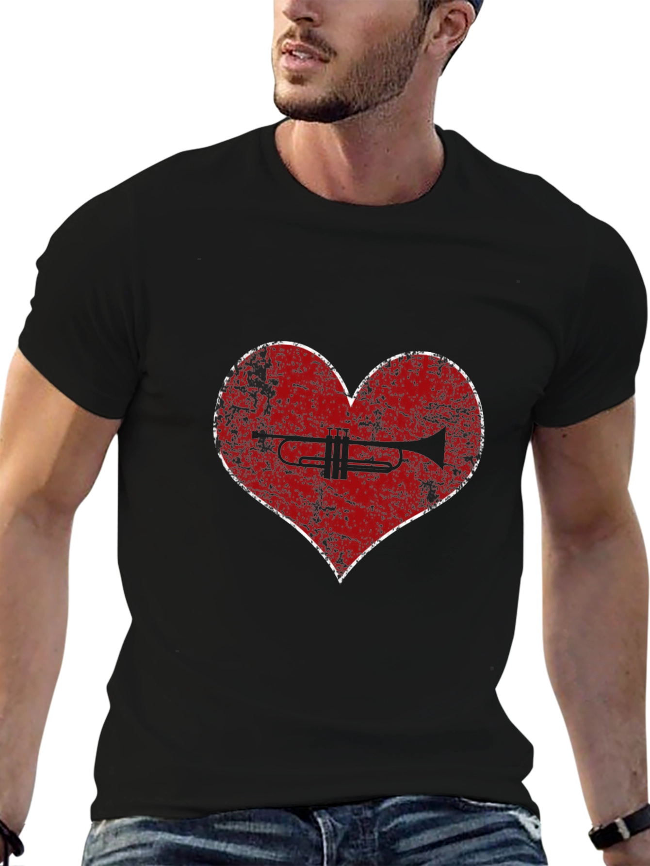 Trumpet Heart T-Shirt - Music Lover Tee