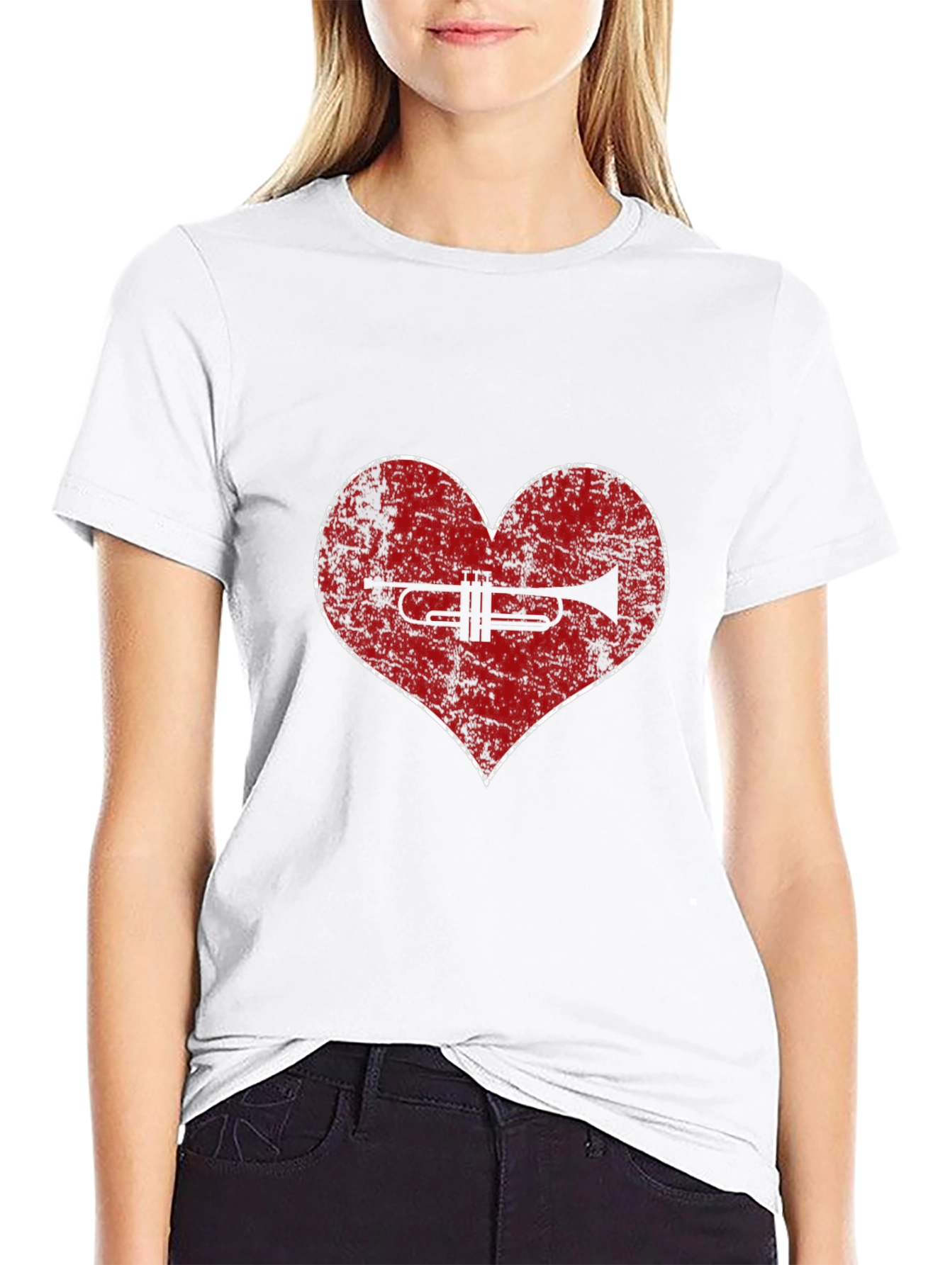 Trumpet Heart T-Shirt - Music Lover Tee