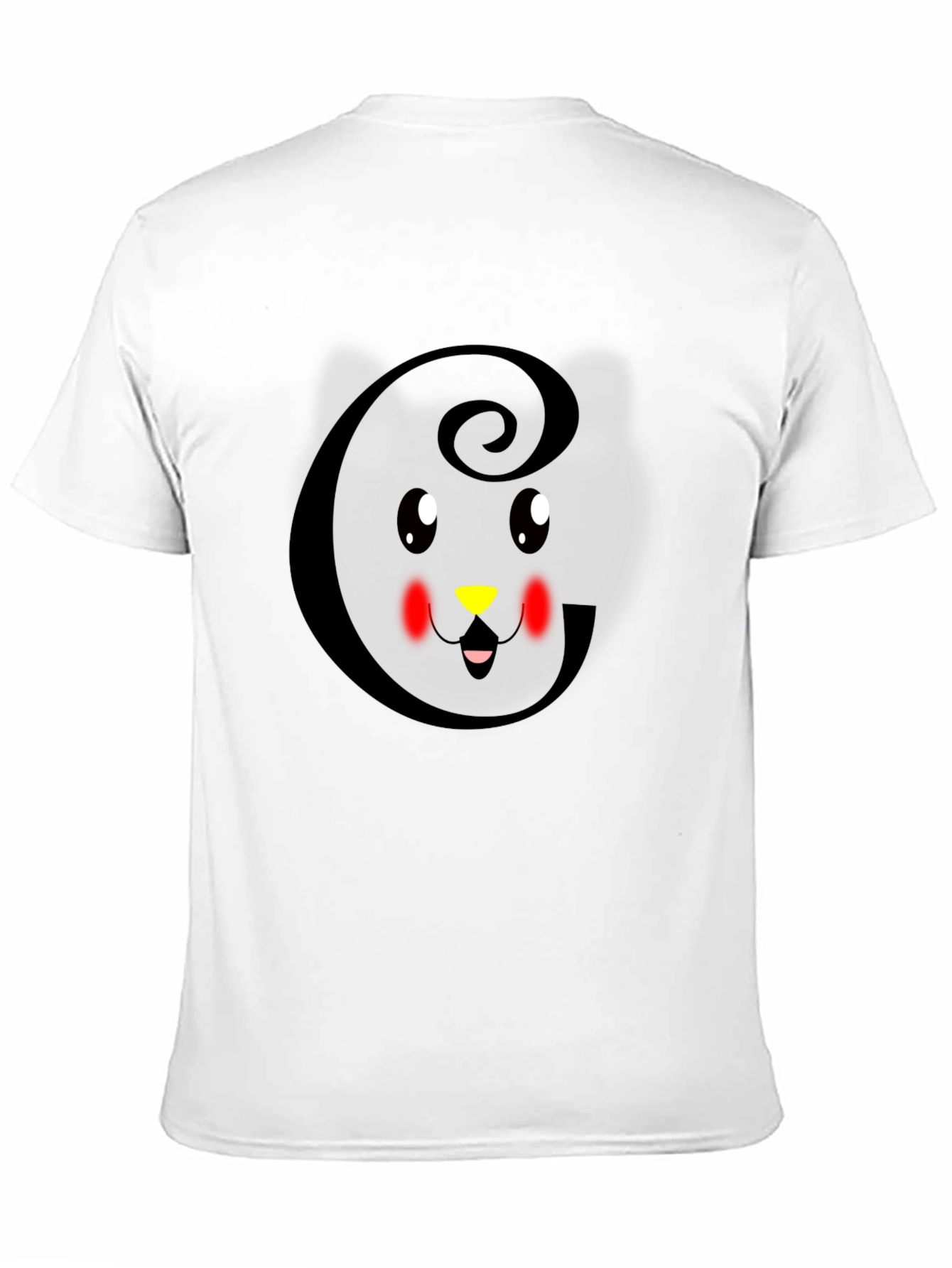 Cute Cat Initial G Black T-Shirt