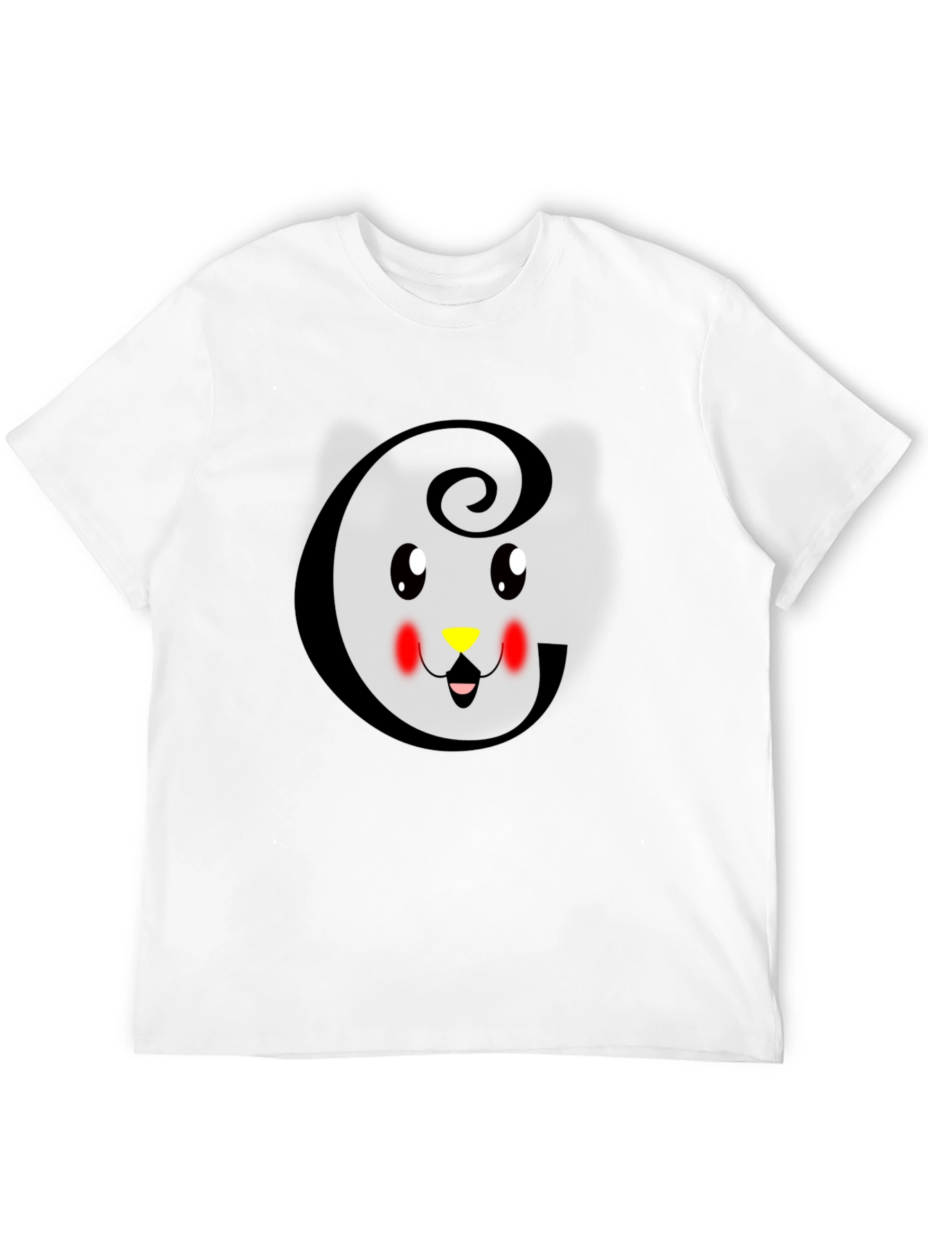 Cute Cat Initial G Black T-Shirt