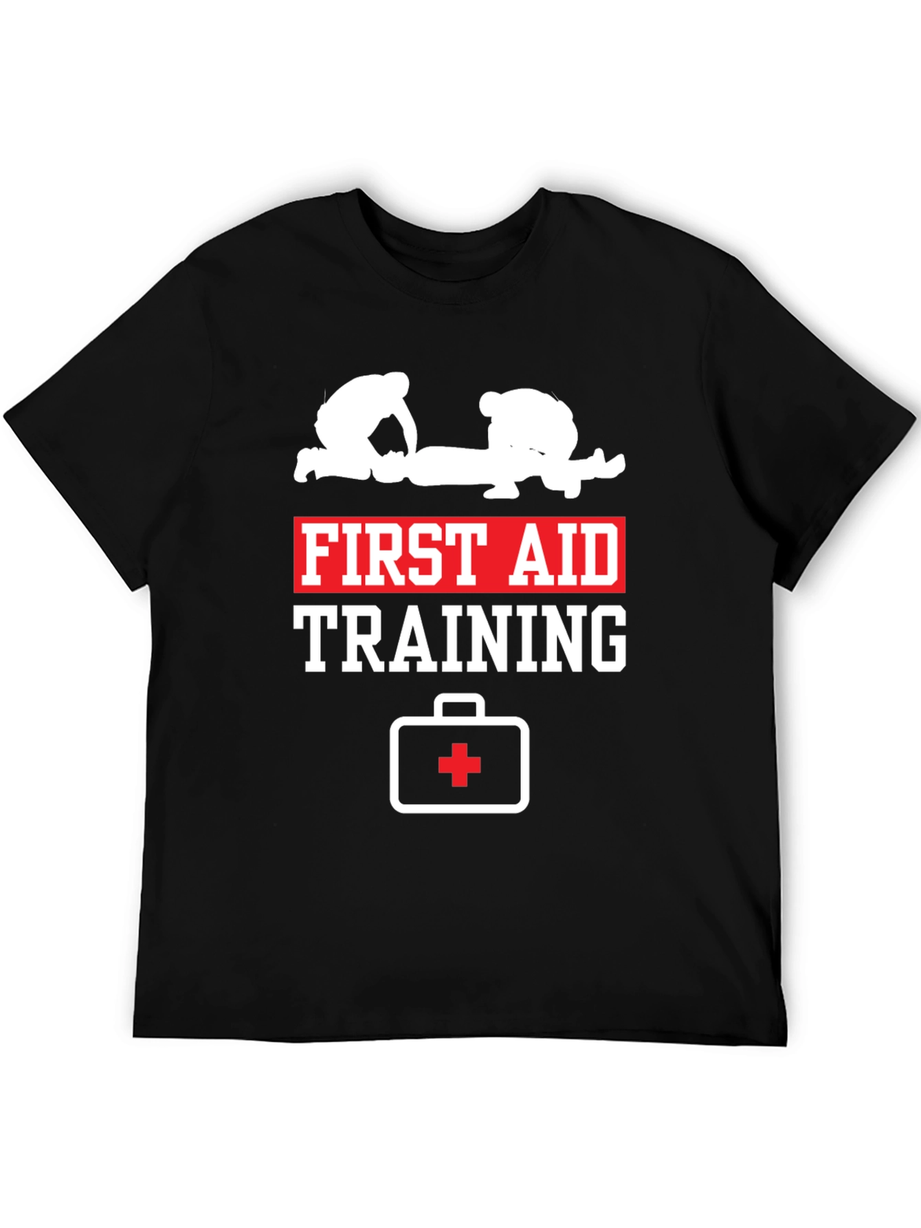 First Aid Training Black Cotton T-Shirt