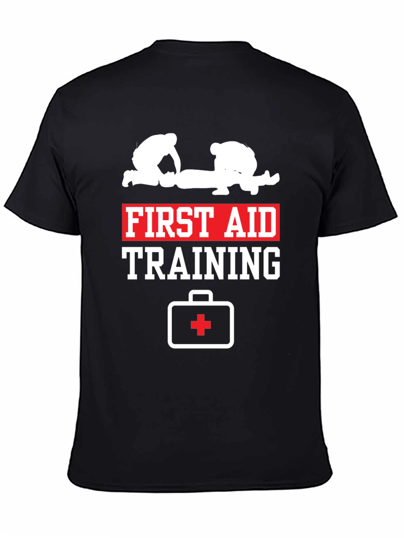 First Aid Training Black Cotton T-Shirt