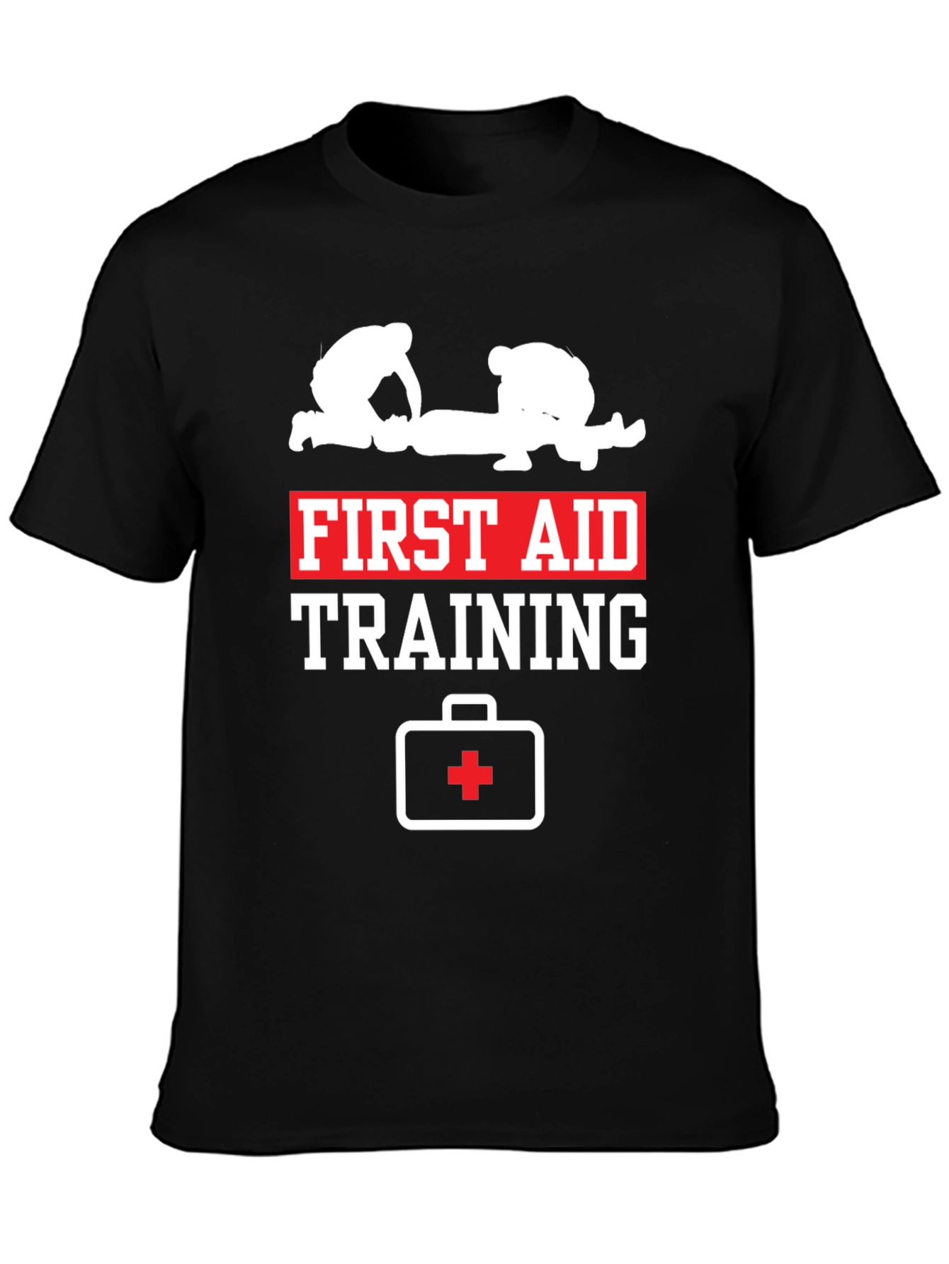 First Aid Training Black Cotton T-Shirt