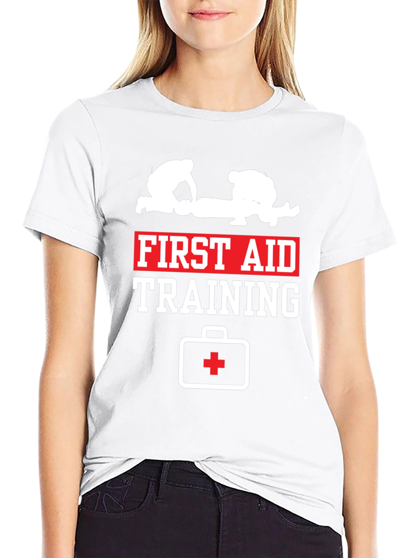 First Aid Training Black Cotton T-Shirt