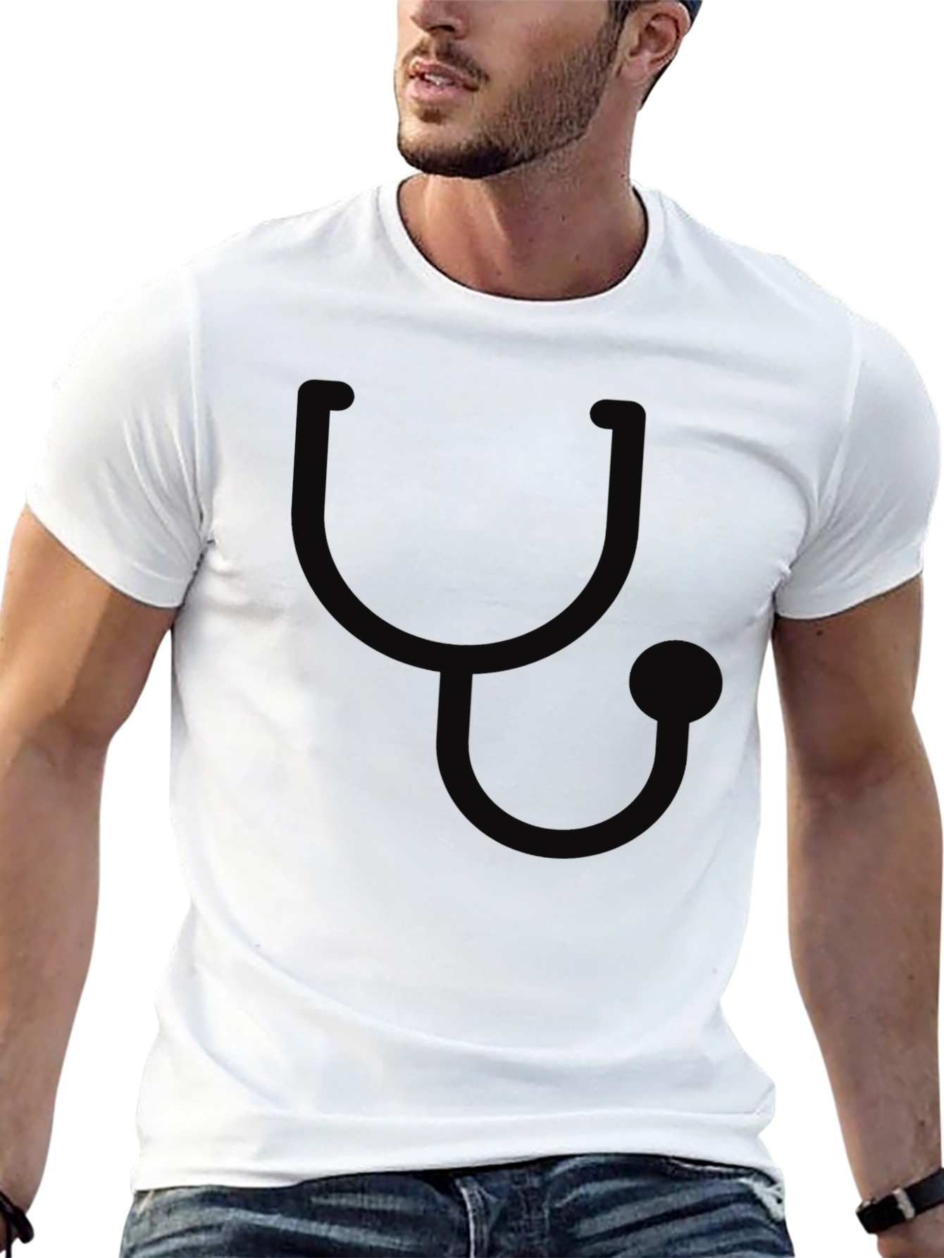 Stethoscope Graphic T-Shirt - Medical Theme Tee