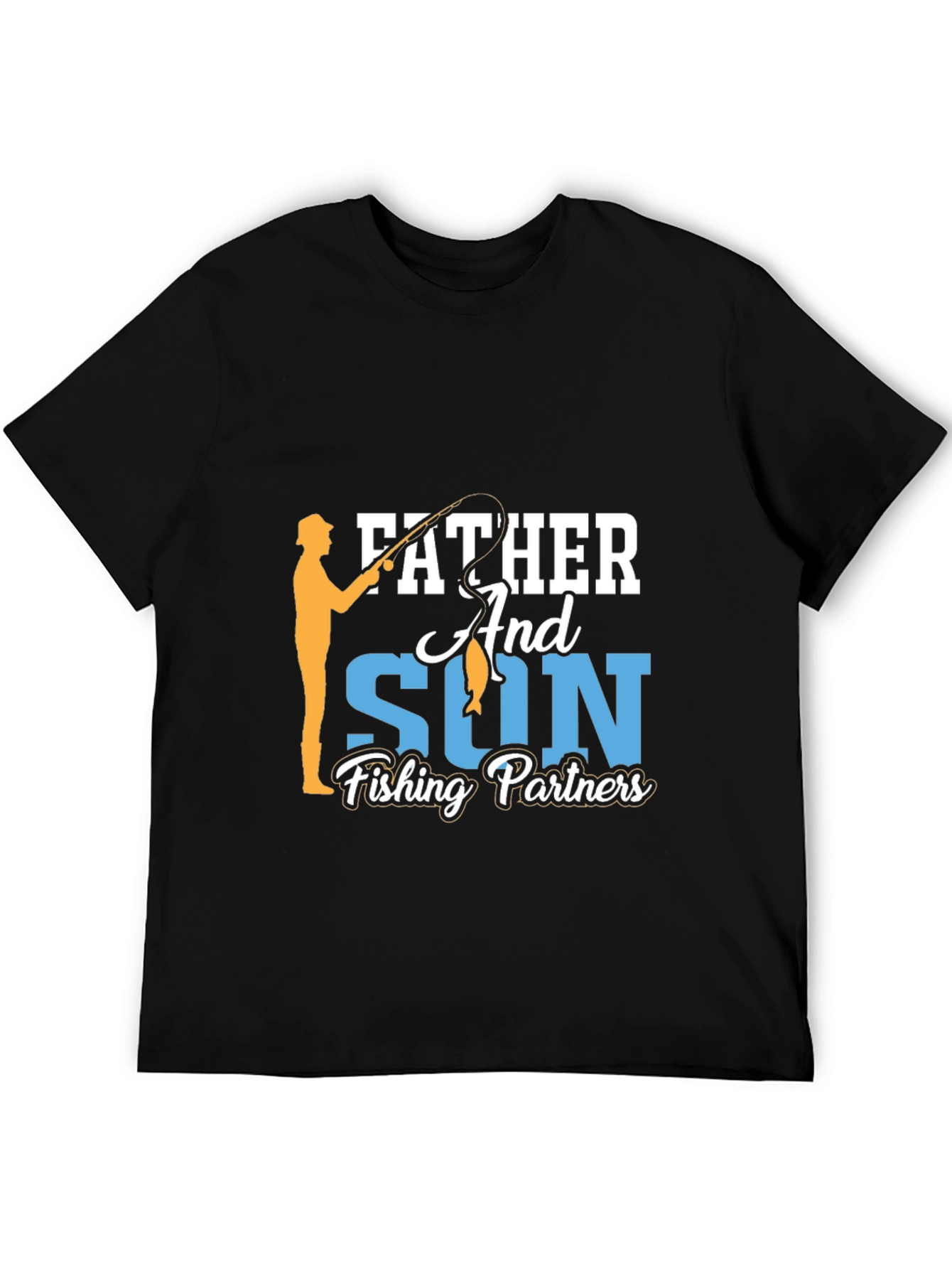 Father and Son Fishing Partners Black T-Shirt