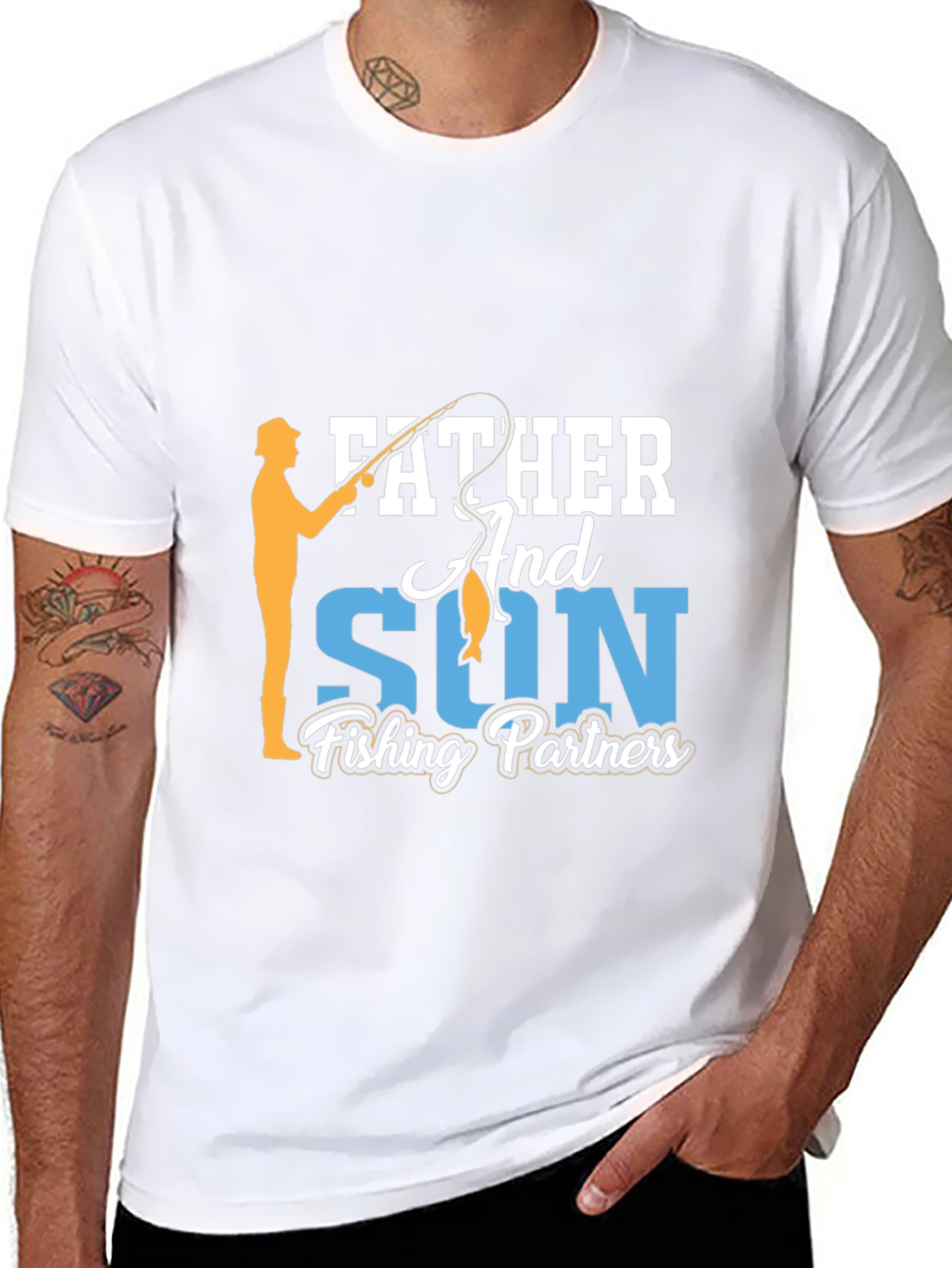 Father and Son Fishing Partners Black T-Shirt
