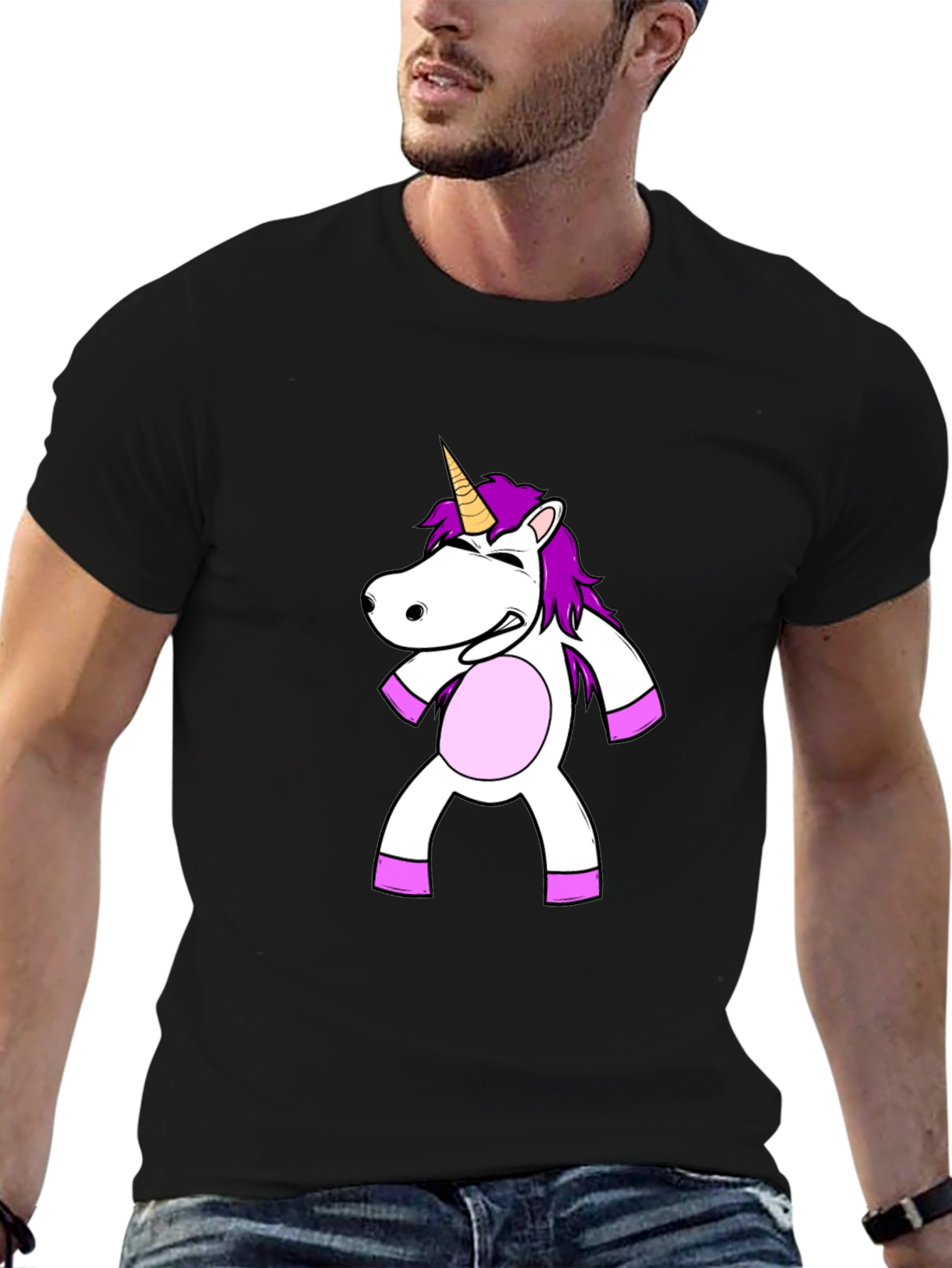 Unicorn Graphic Black T-Shirt