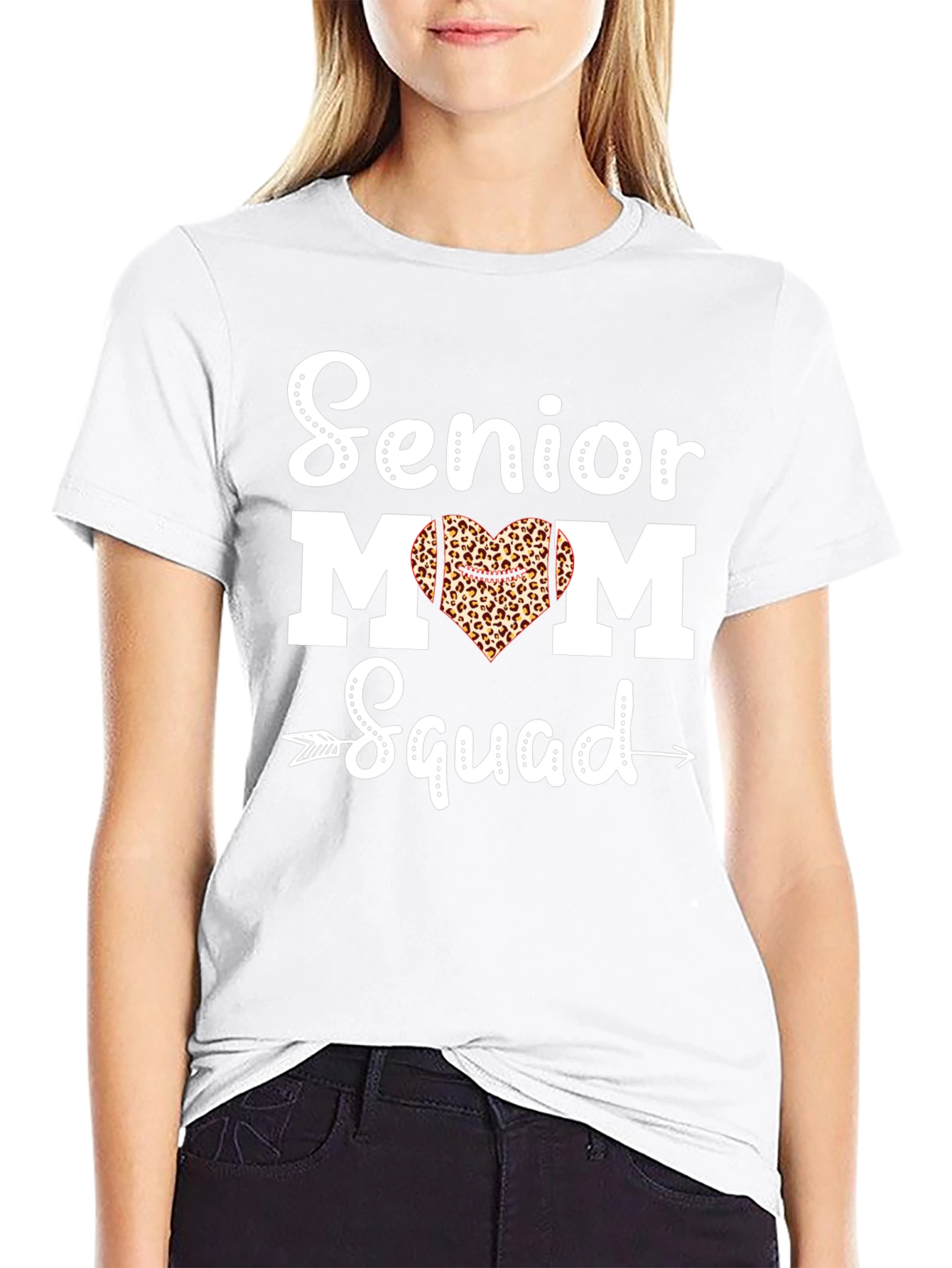 Senior Mom Squad Leopard Heart T-Shirt