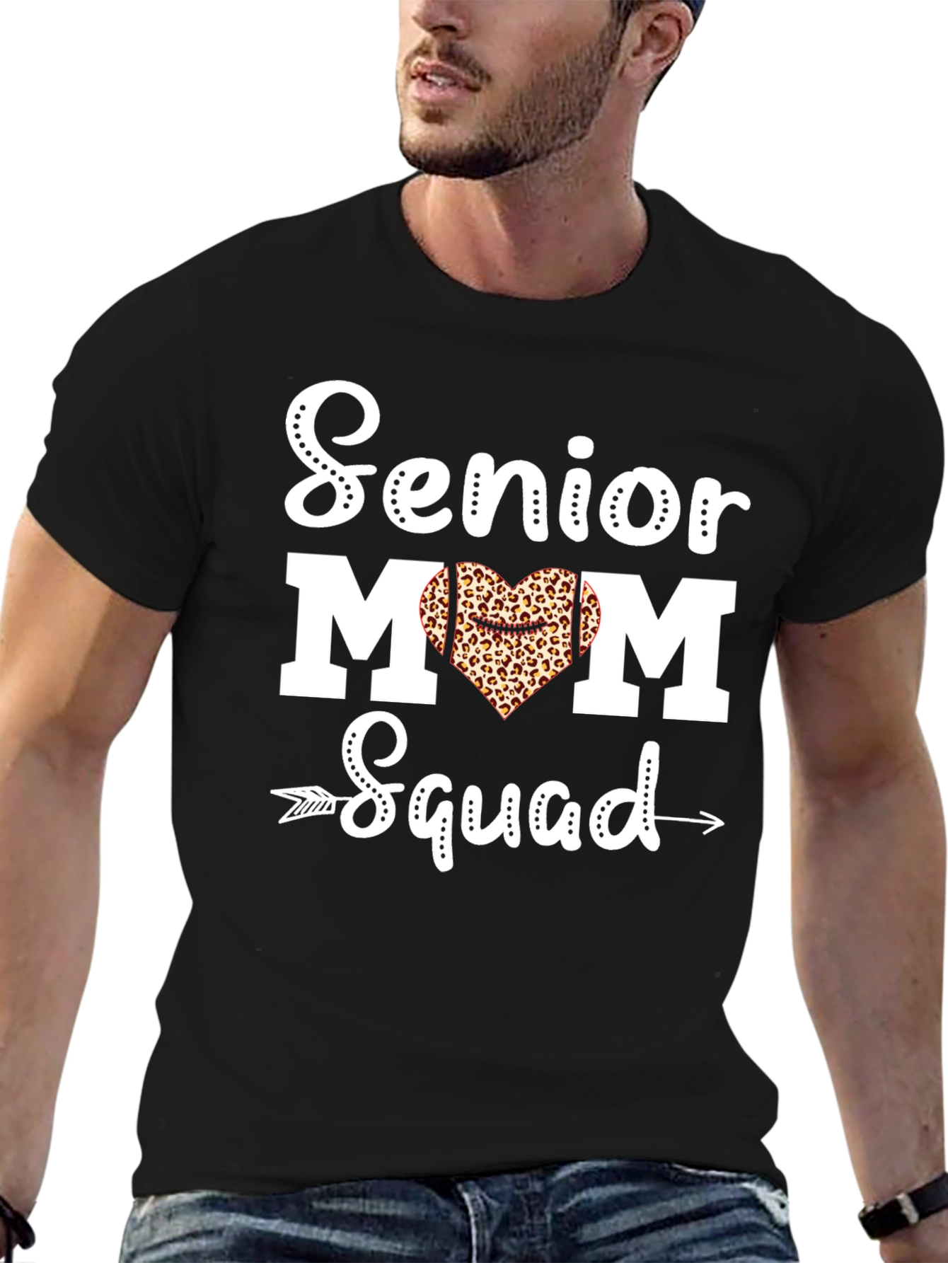 Senior Mom Squad Leopard Heart T-Shirt