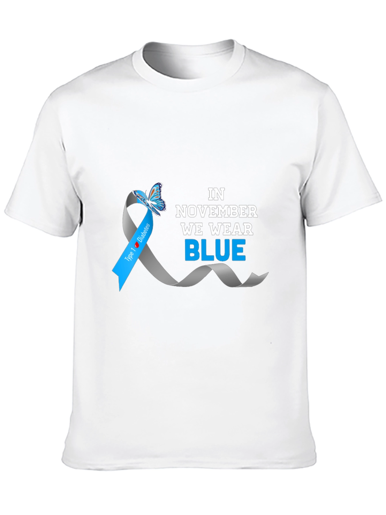 November Diabetes Awareness Blue Ribbon T-Shirt