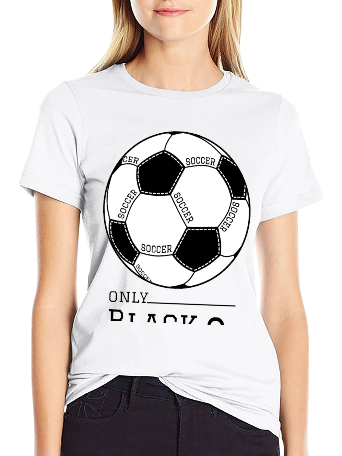 Soccer Ball Graphic Black T-Shirt - Casual Style