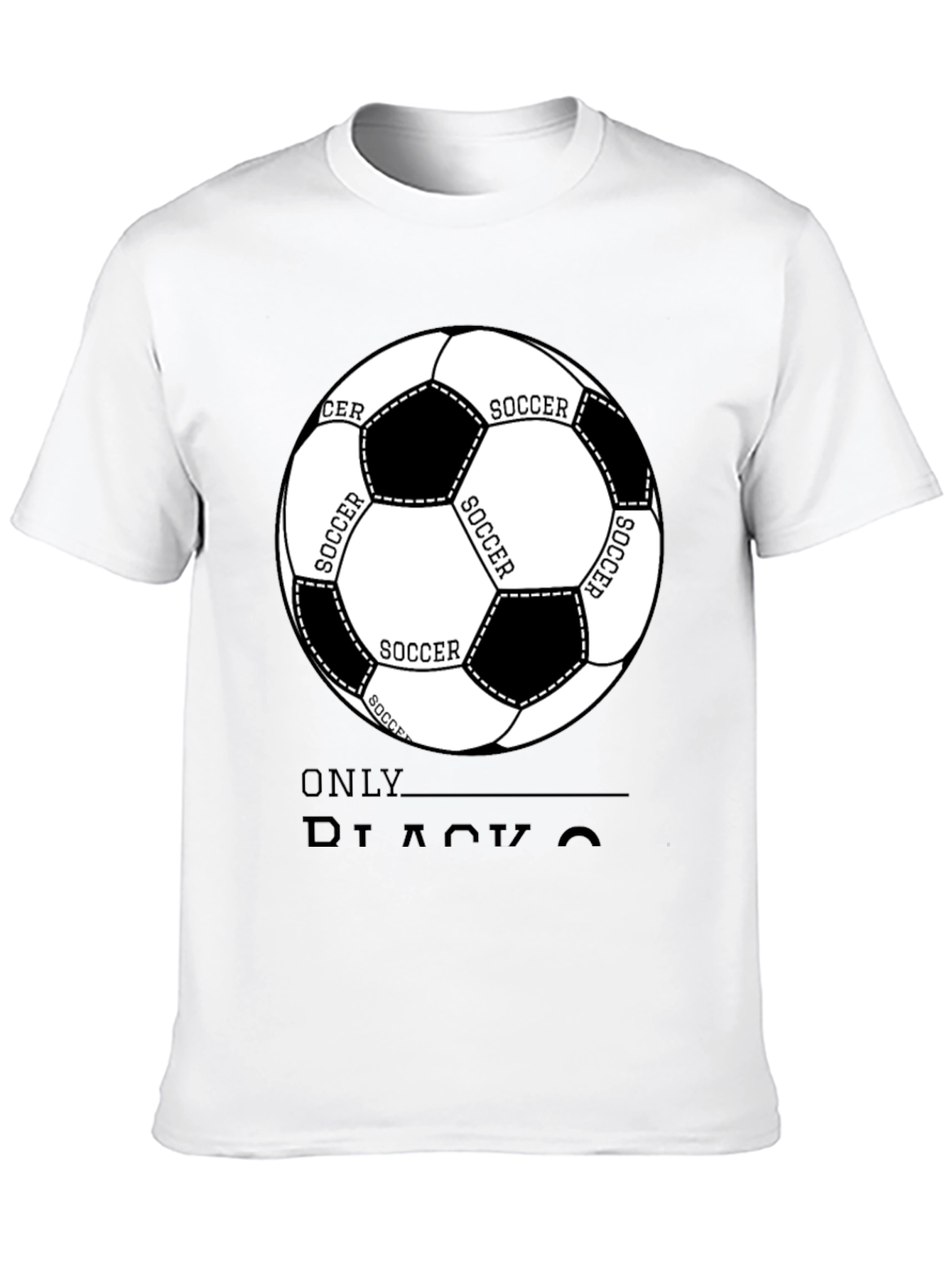 Soccer Ball Graphic Black T-Shirt - Casual Style