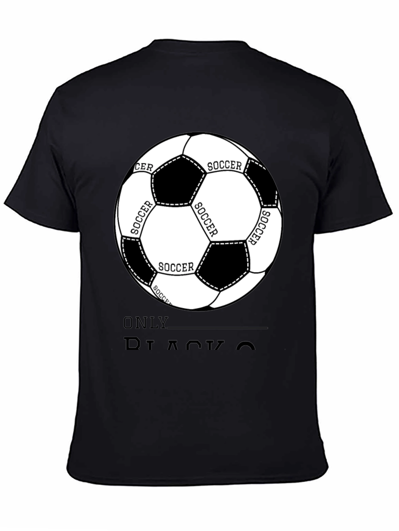 Soccer Ball Graphic Black T-Shirt - Casual Style