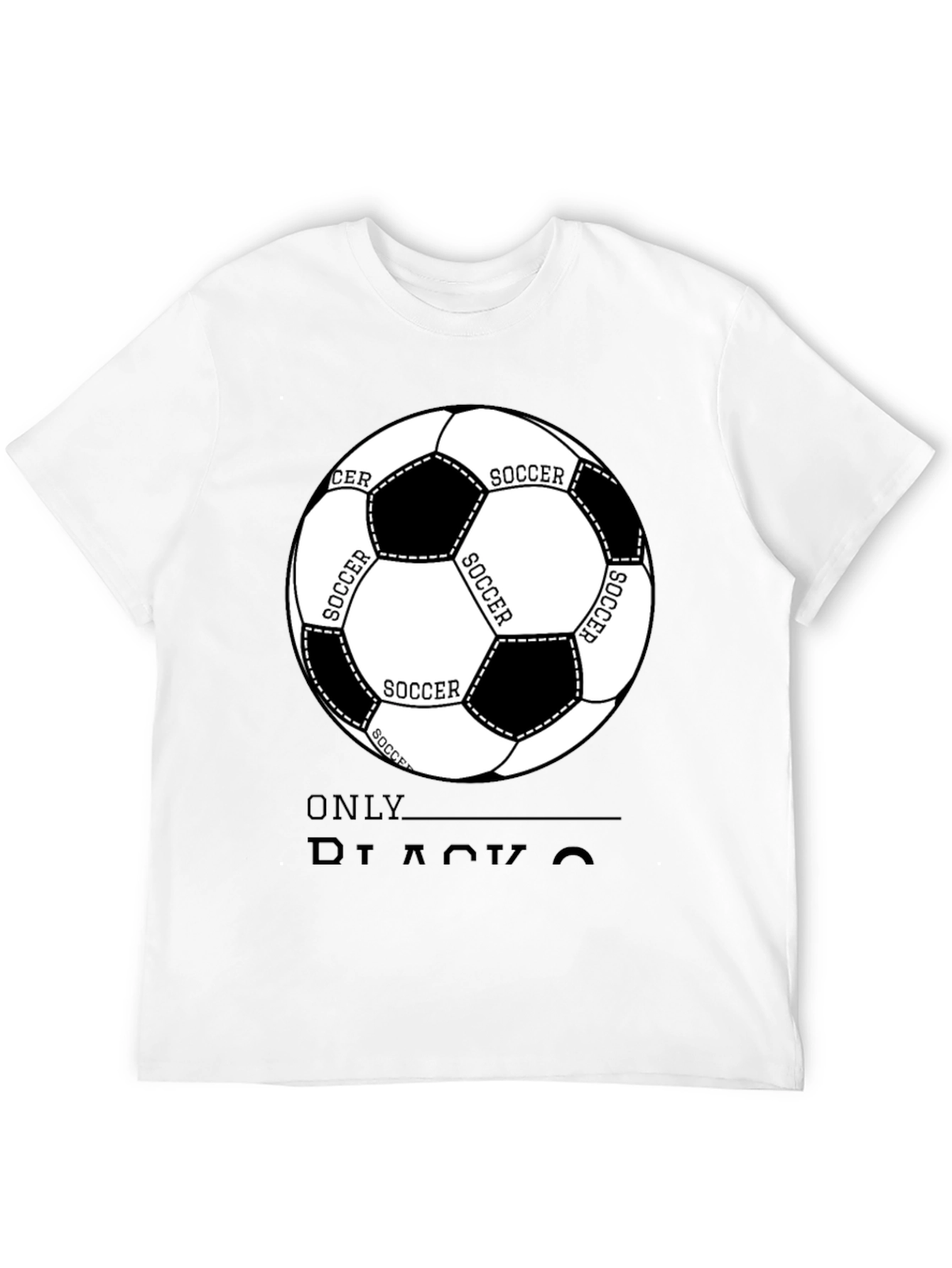 Soccer Ball Graphic Black T-Shirt - Casual Style