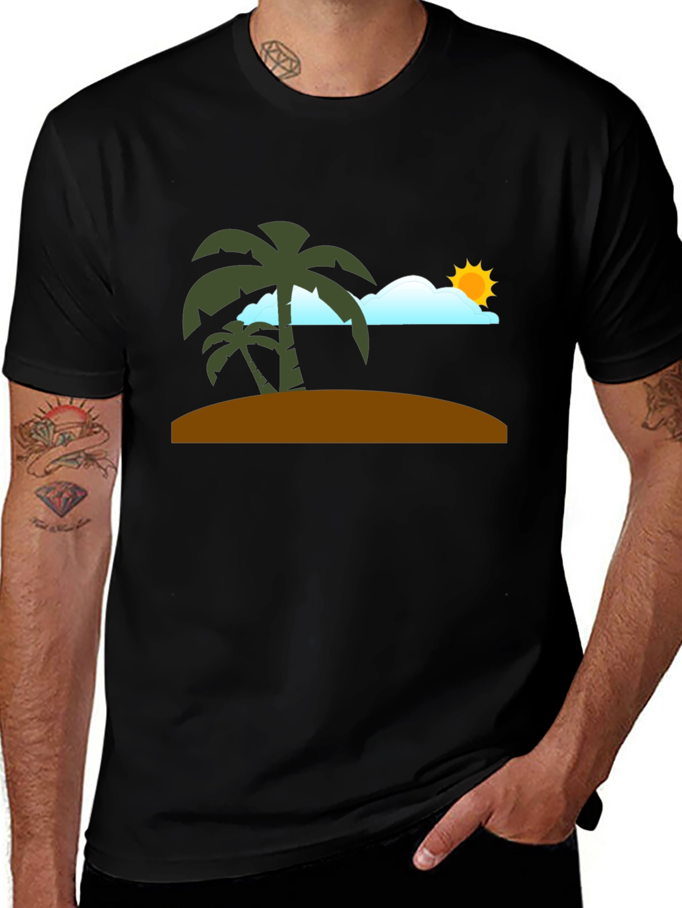 Tropical Beach Graphic T-Shirt - Vacation Vibes