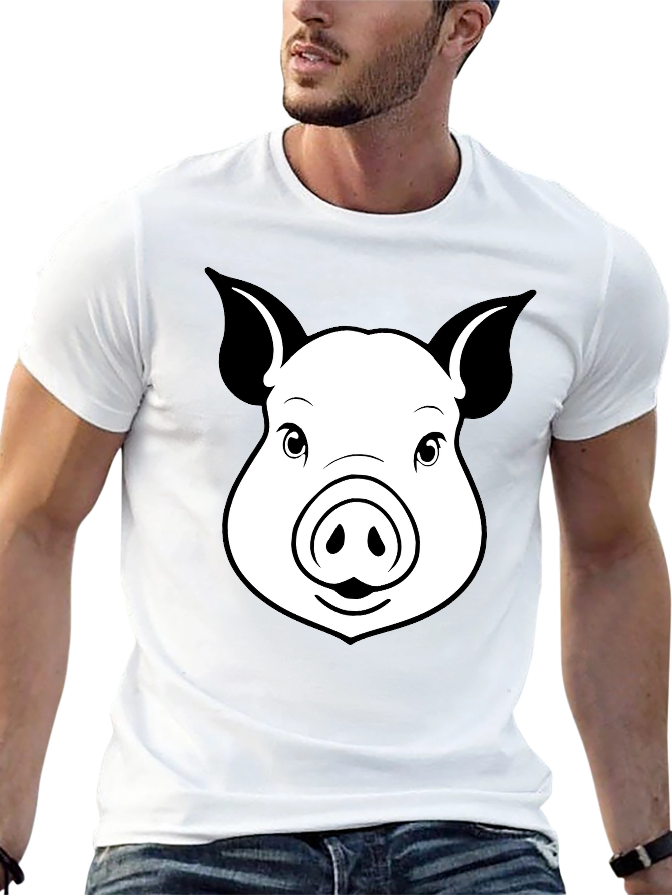 Pig Face Graphic T-Shirt - Unisex Black Tee