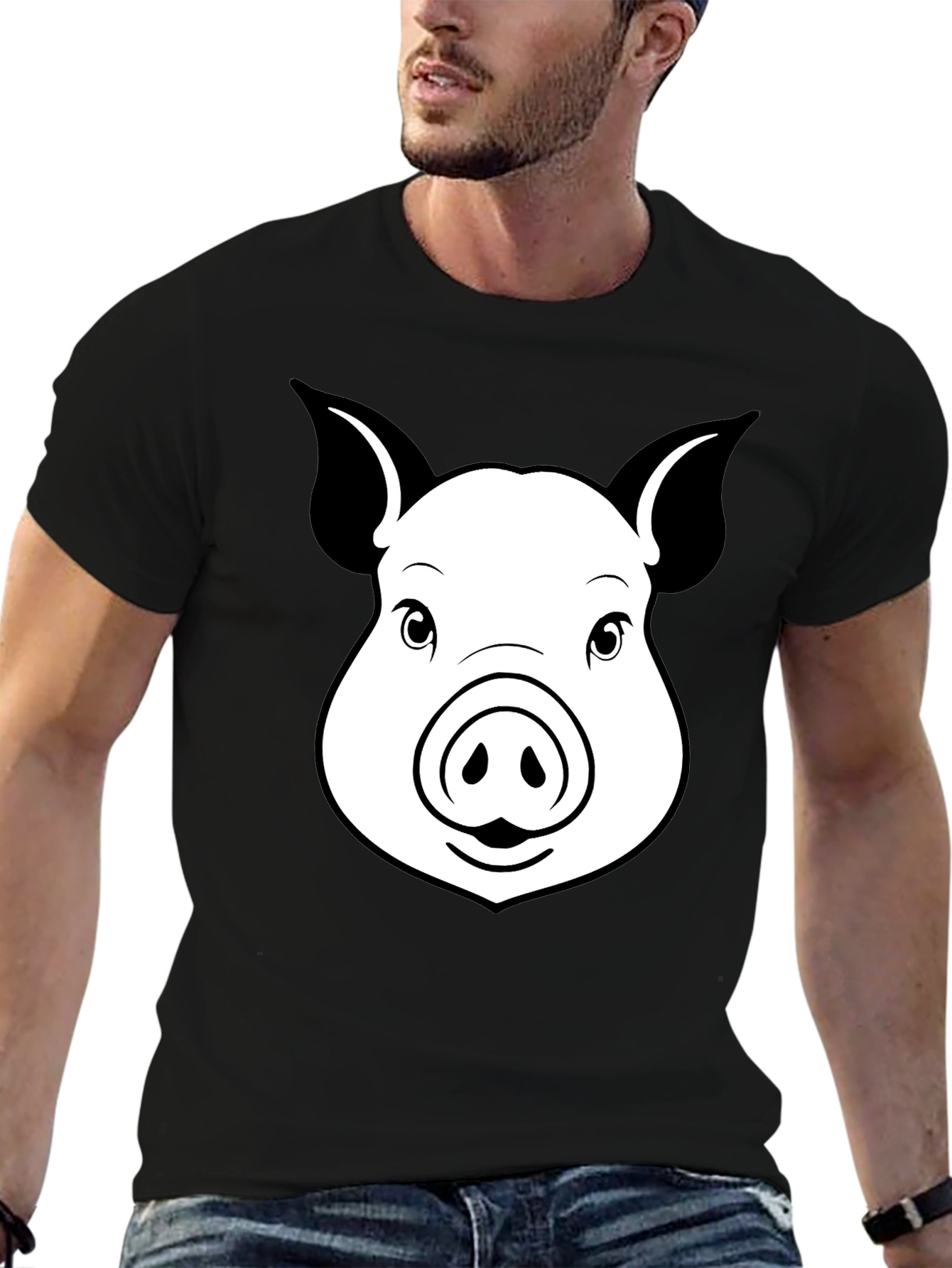 Pig Face Graphic T-Shirt - Unisex Black Tee