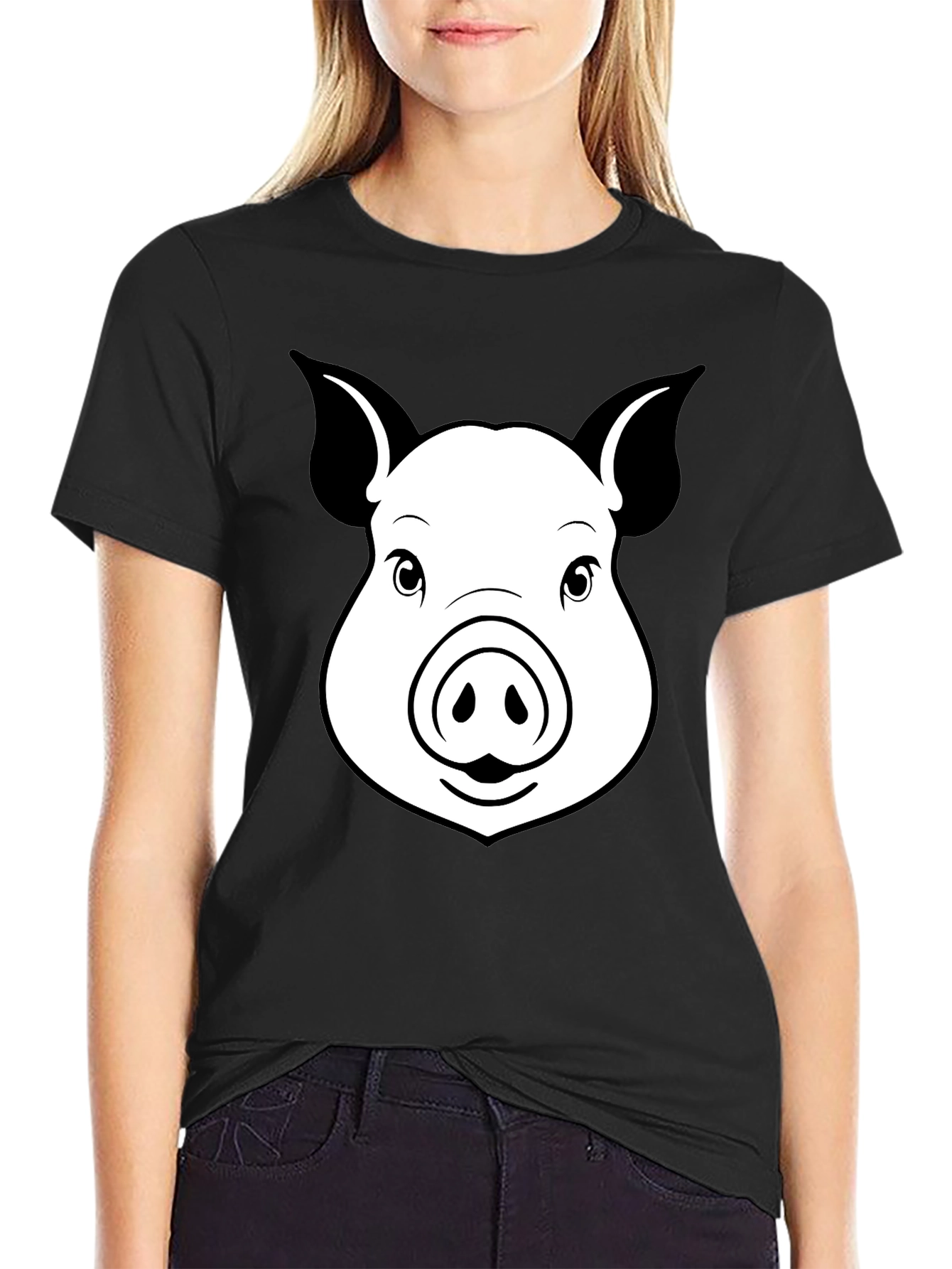 Pig Face Graphic T-Shirt - Unisex Black Tee