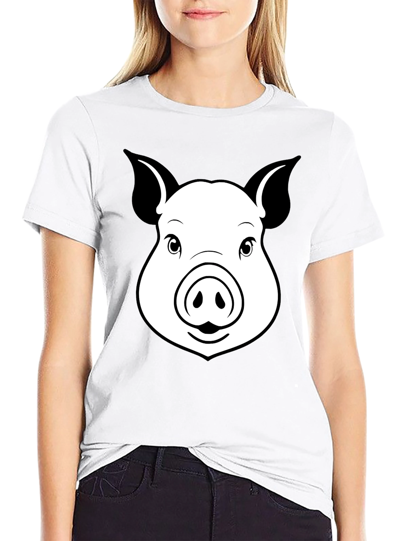 Pig Face Graphic T-Shirt - Unisex Black Tee