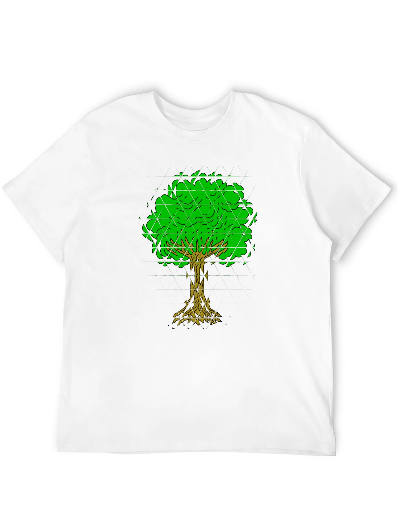 Geometric Tree Graphic Tee - Black